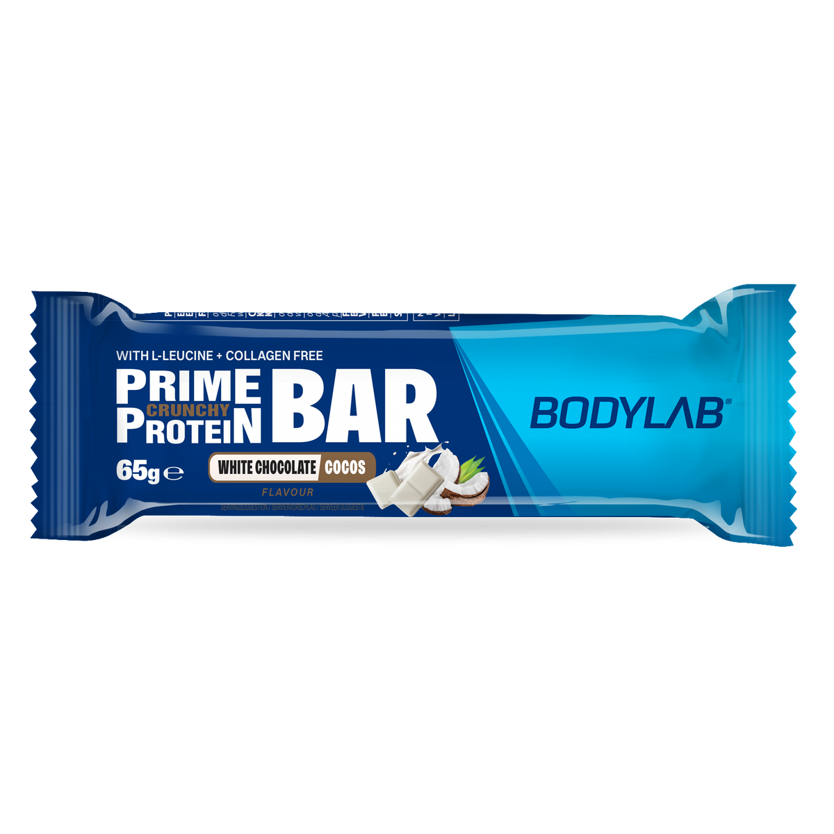 Prime Crunchy Protein Bar - 3g Leucin (12x65g) White Chocolate & Coconut