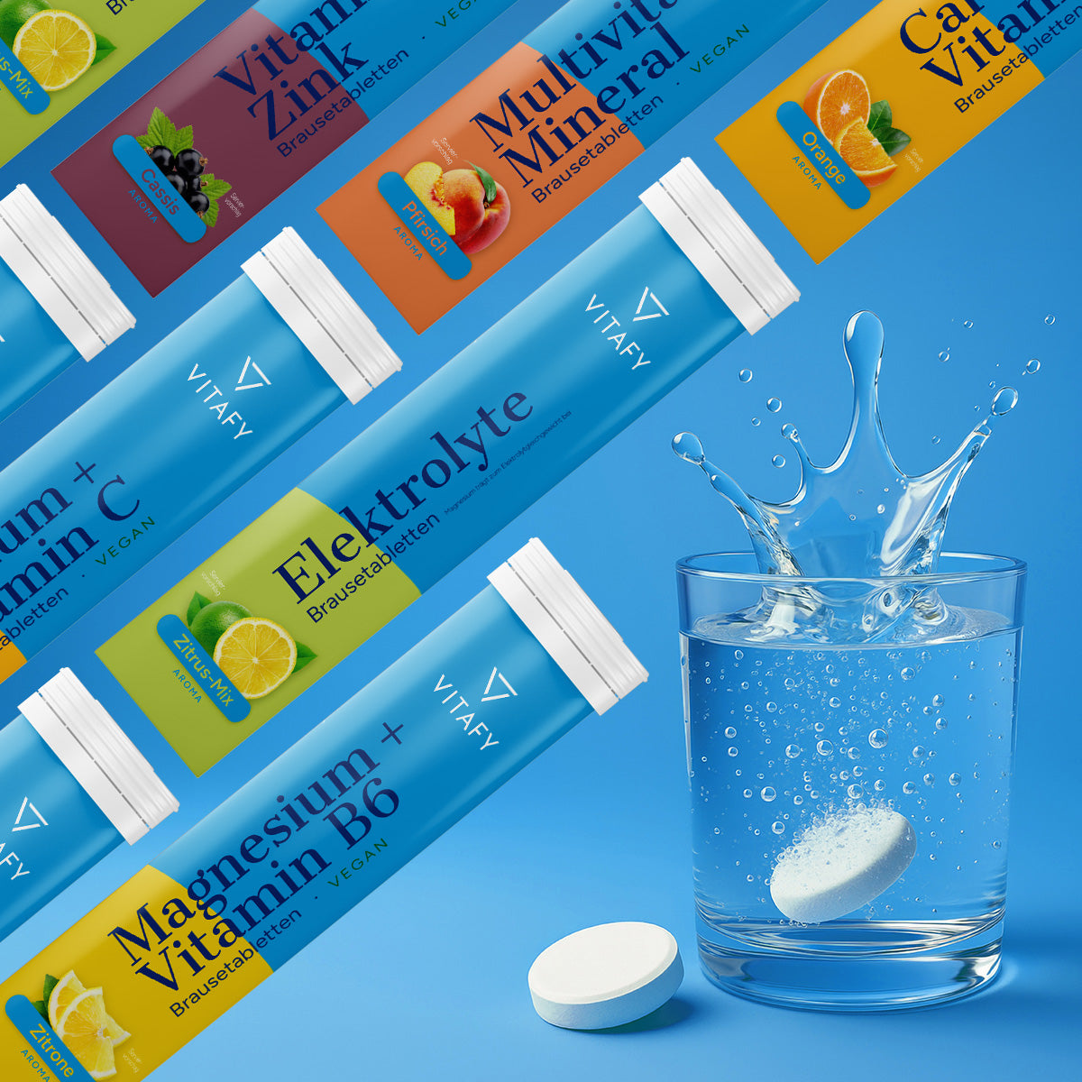 Vitamin C + Zink - Cassis (20 Brausetabletten) - 6er Pack