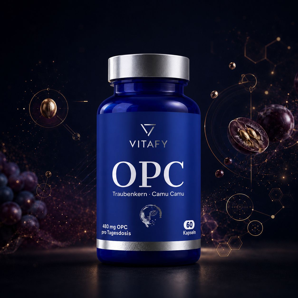 OPC Traubenkernextrakt + Vitamin C (60 Kapseln)