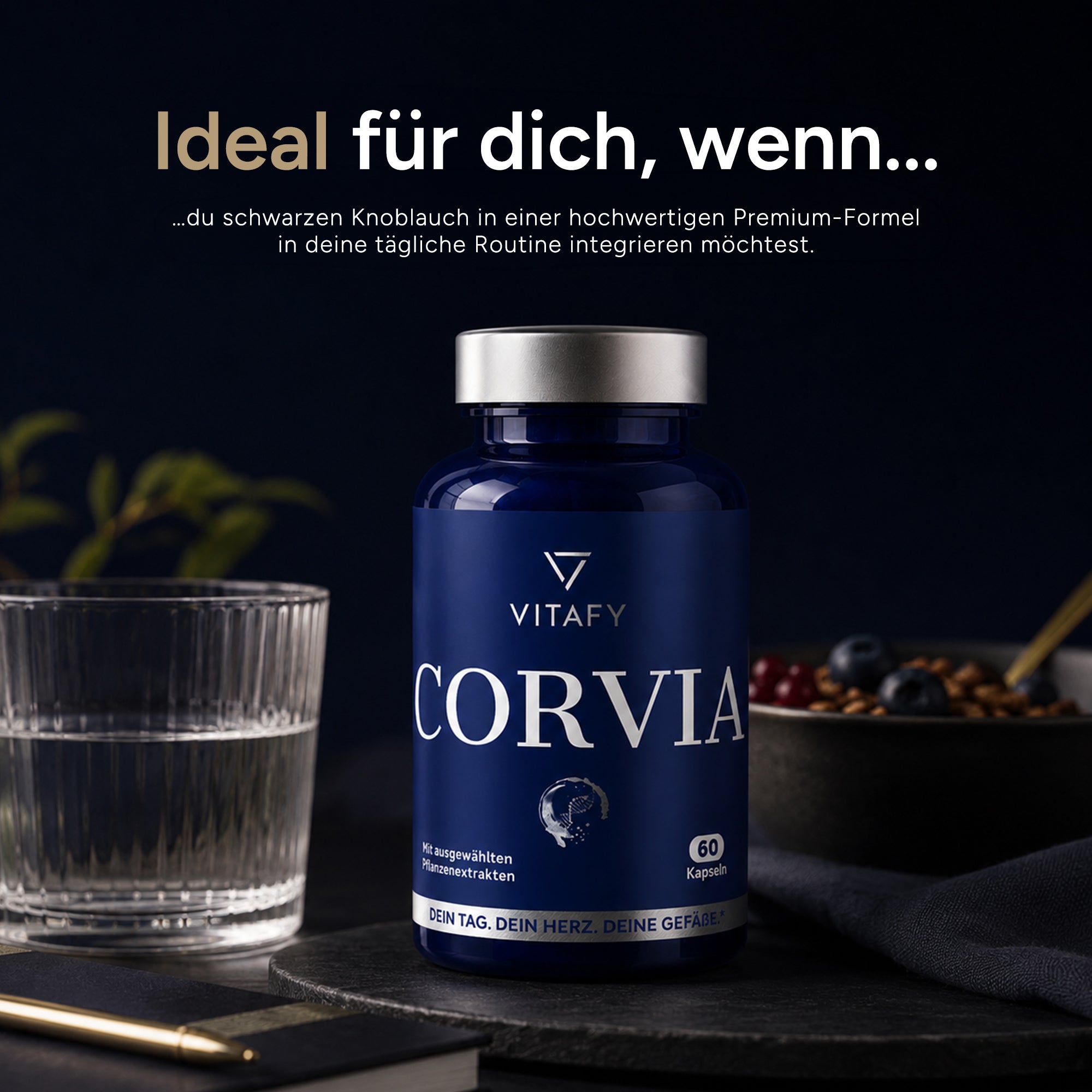 CORVIA - Herz Gefäß Komplex mit schwarzem Knoblauch (60 Kapseln)