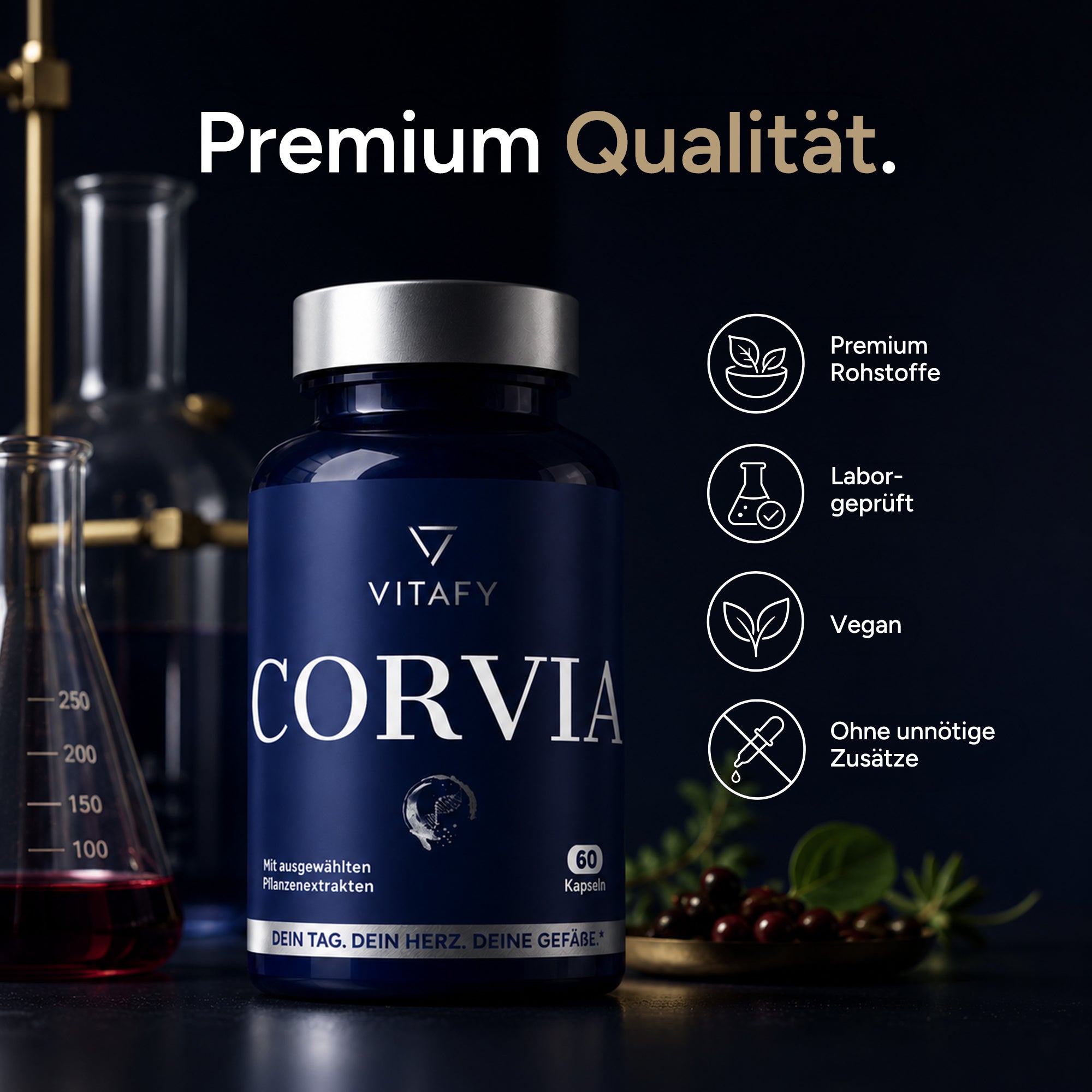 CORVIA - Herz Gefäß Komplex mit schwarzem Knoblauch (60 Kapseln)
