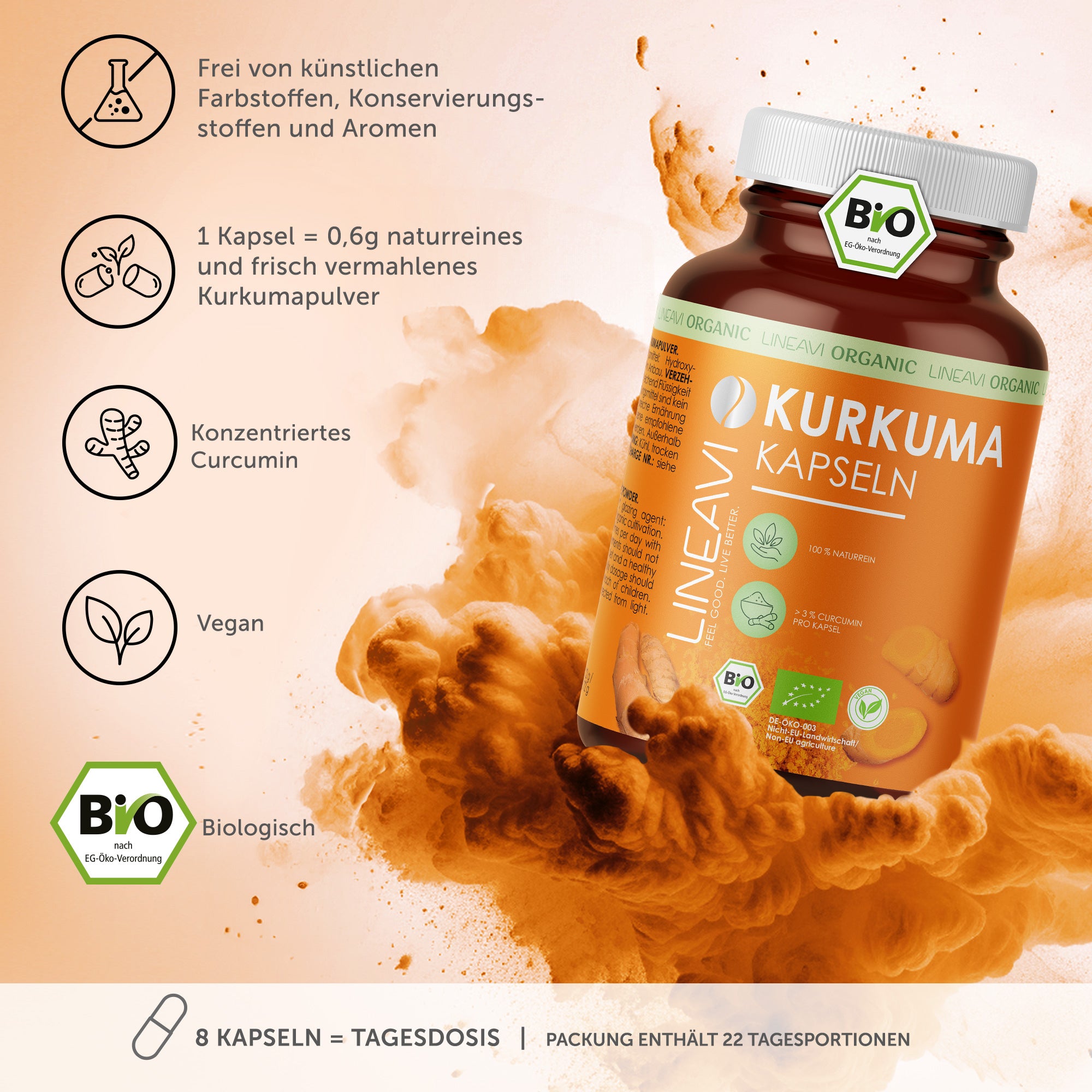 Doppelpack: Kurkuma Kapseln bio (2x180 Kapseln)