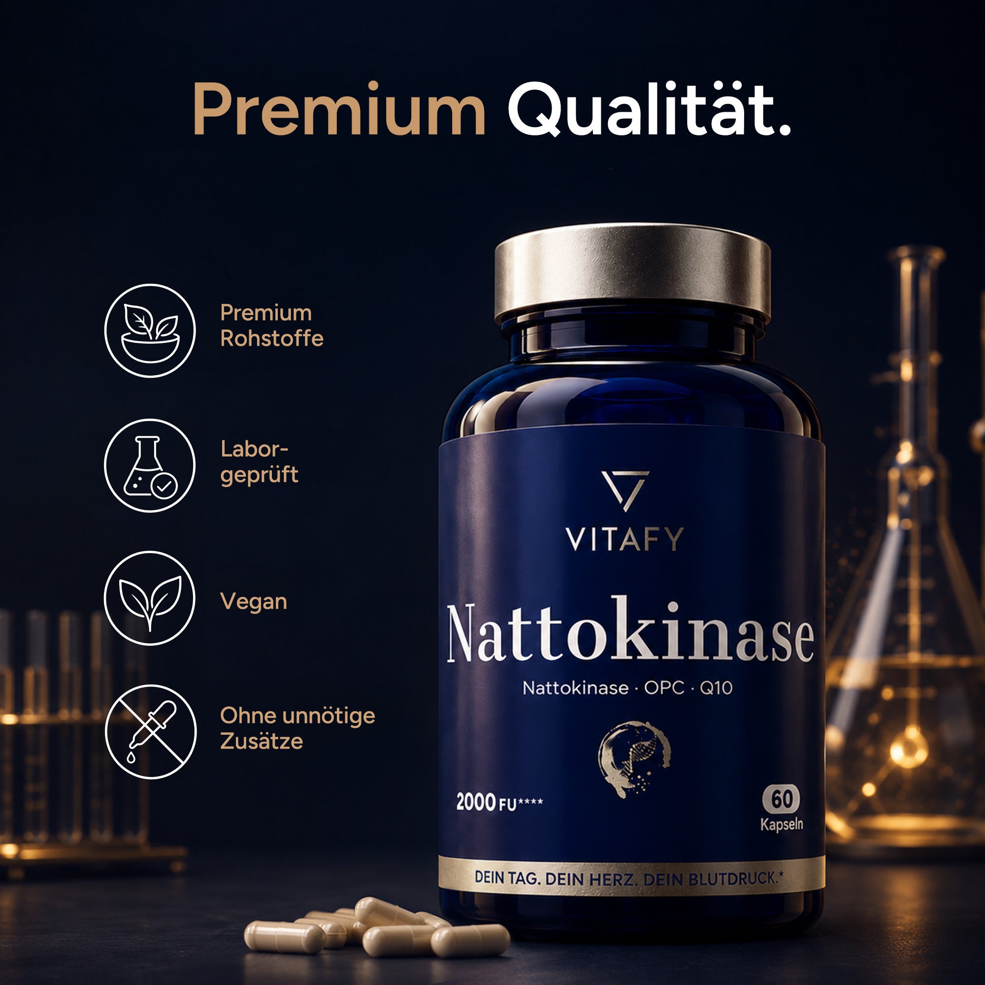 Nattokinase mit OPC und Coenzym Q10 (60 Kapseln)