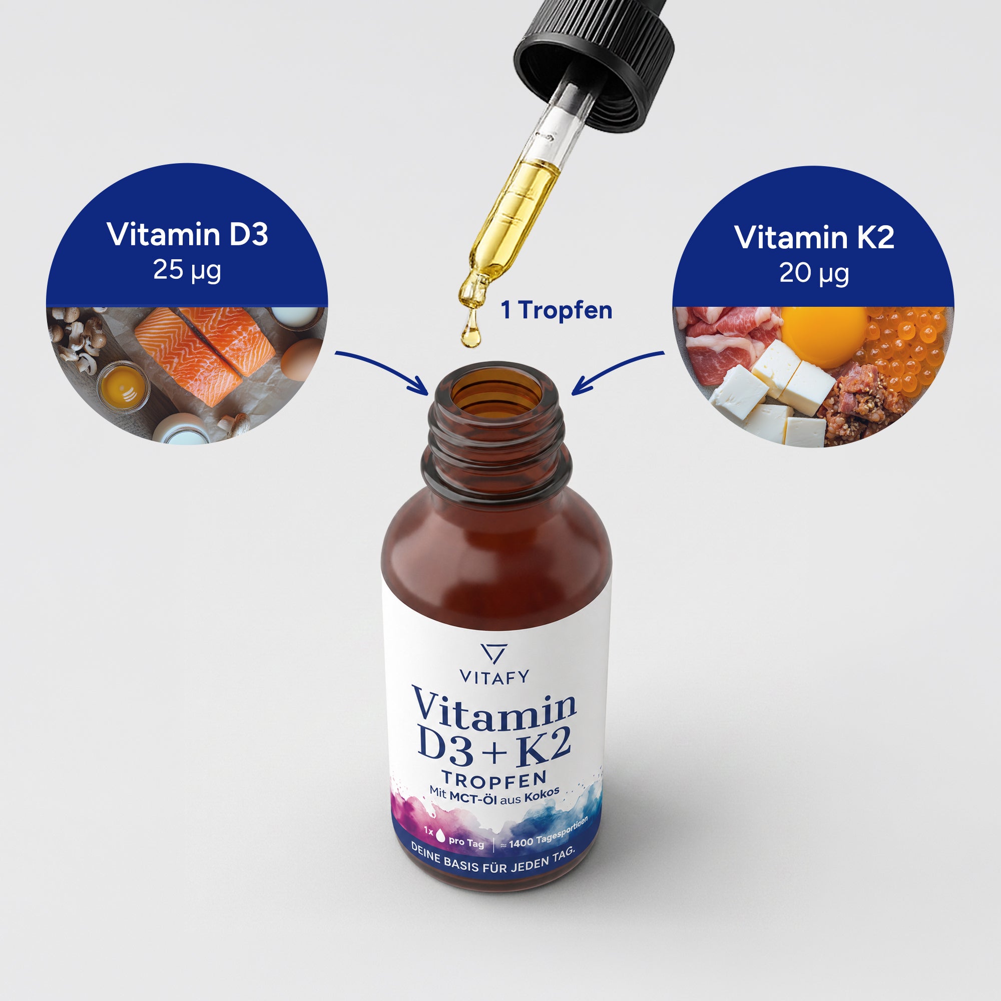 Vitamin D3 + K2 Öl Tropfen (50ml)