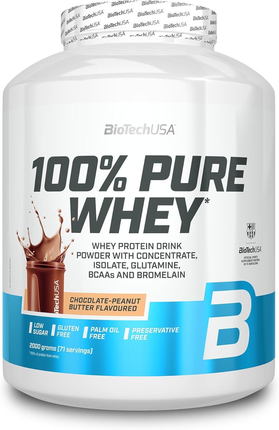 100% Pure Whey (2000g) Schokolade-Erdnussbutter