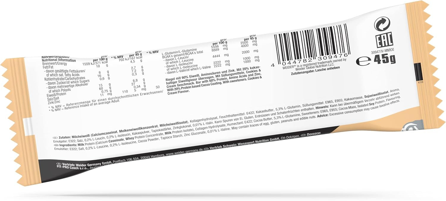 60% Protein Bar (24x45g) Cookies & Cream