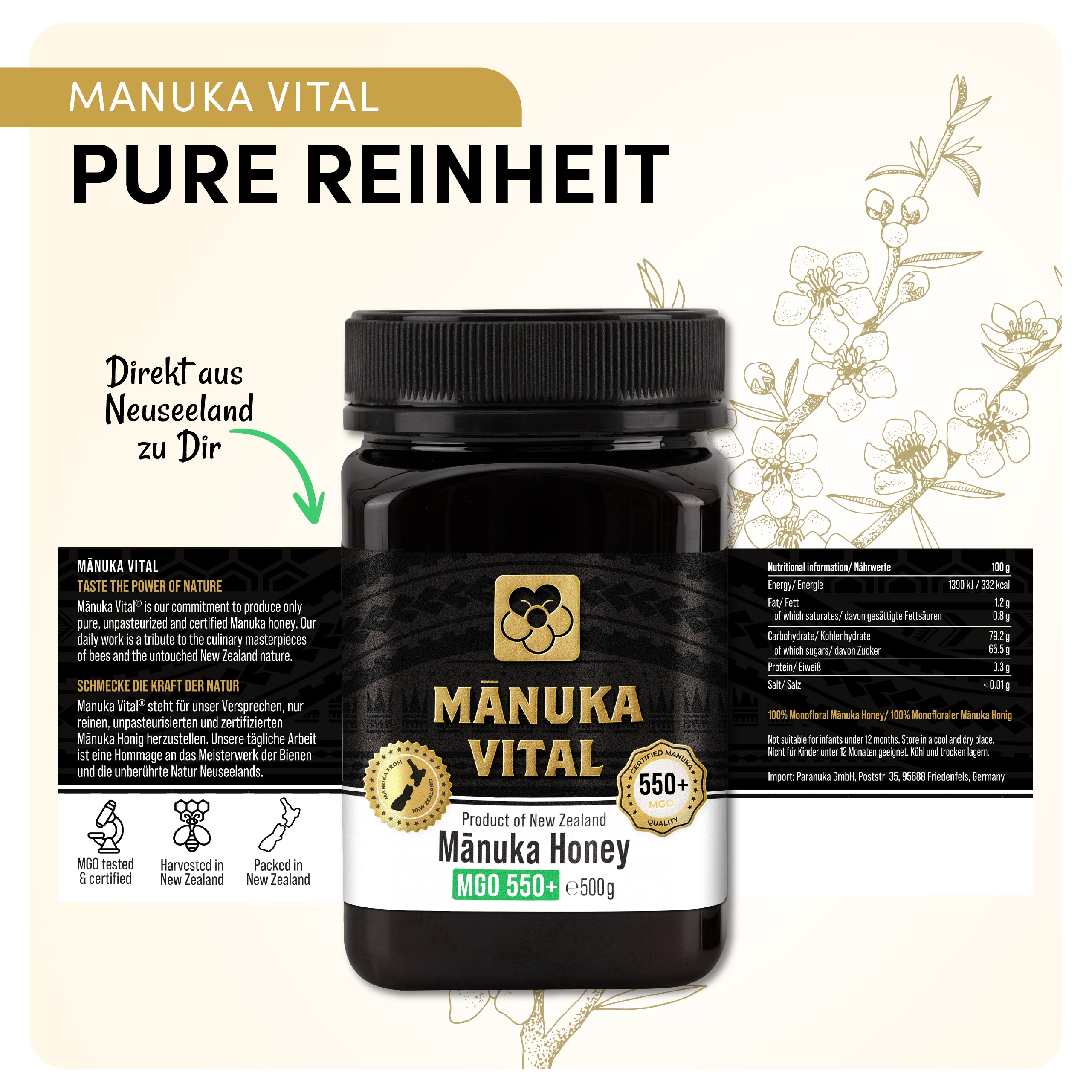 Manuka Vital Honig MGO 550+ (250g)
