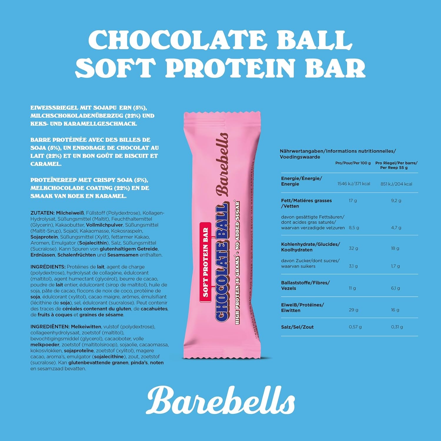 Soft Protein Bar (12x55g) Chocolate Ball