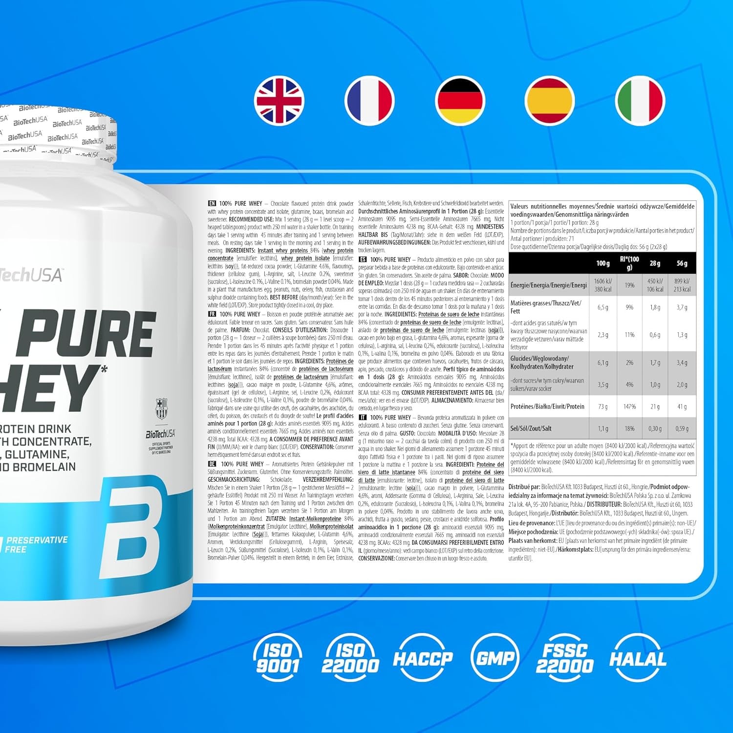 100% Pure Whey (2000g) Schokolade
