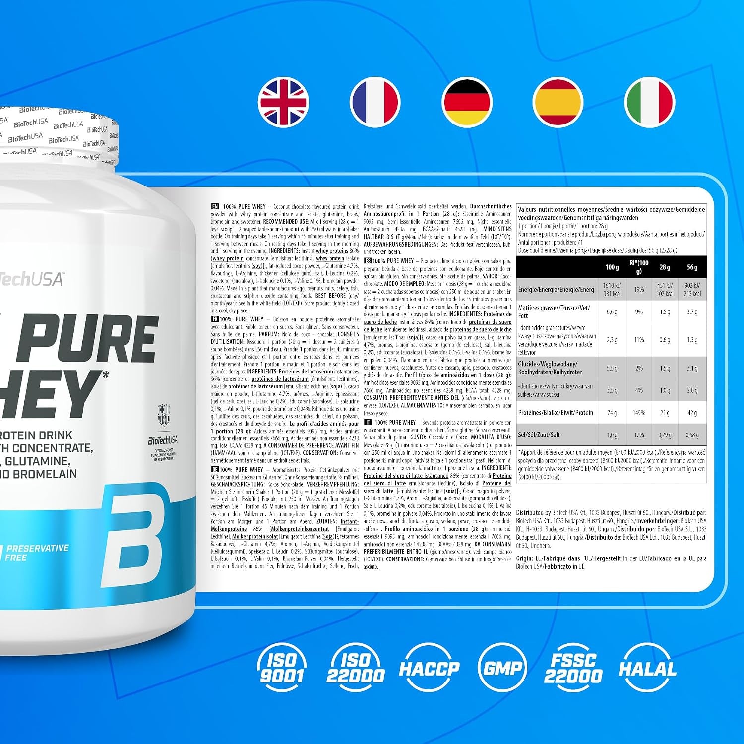 100% Pure Whey (2000g) Schokolade-Kokosnuss
