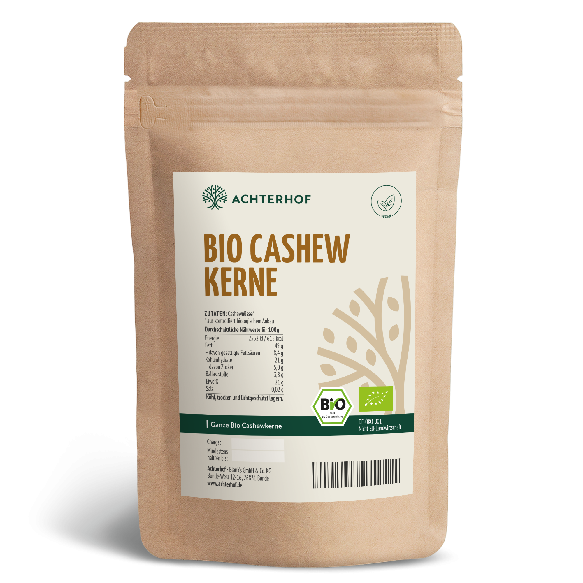Bio Cashewkerne ganz (500g)