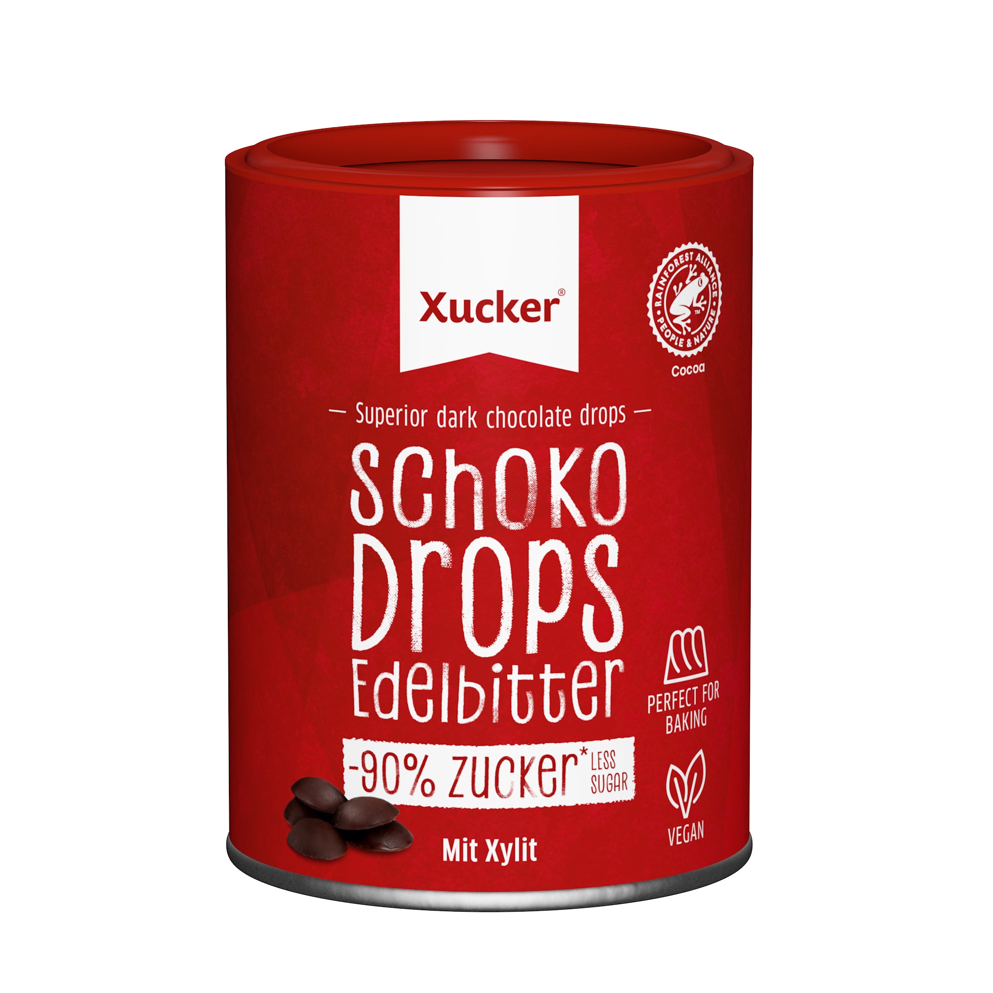 Vegane Schokodrops Edelbitter mit finnischem Xylit (200g)