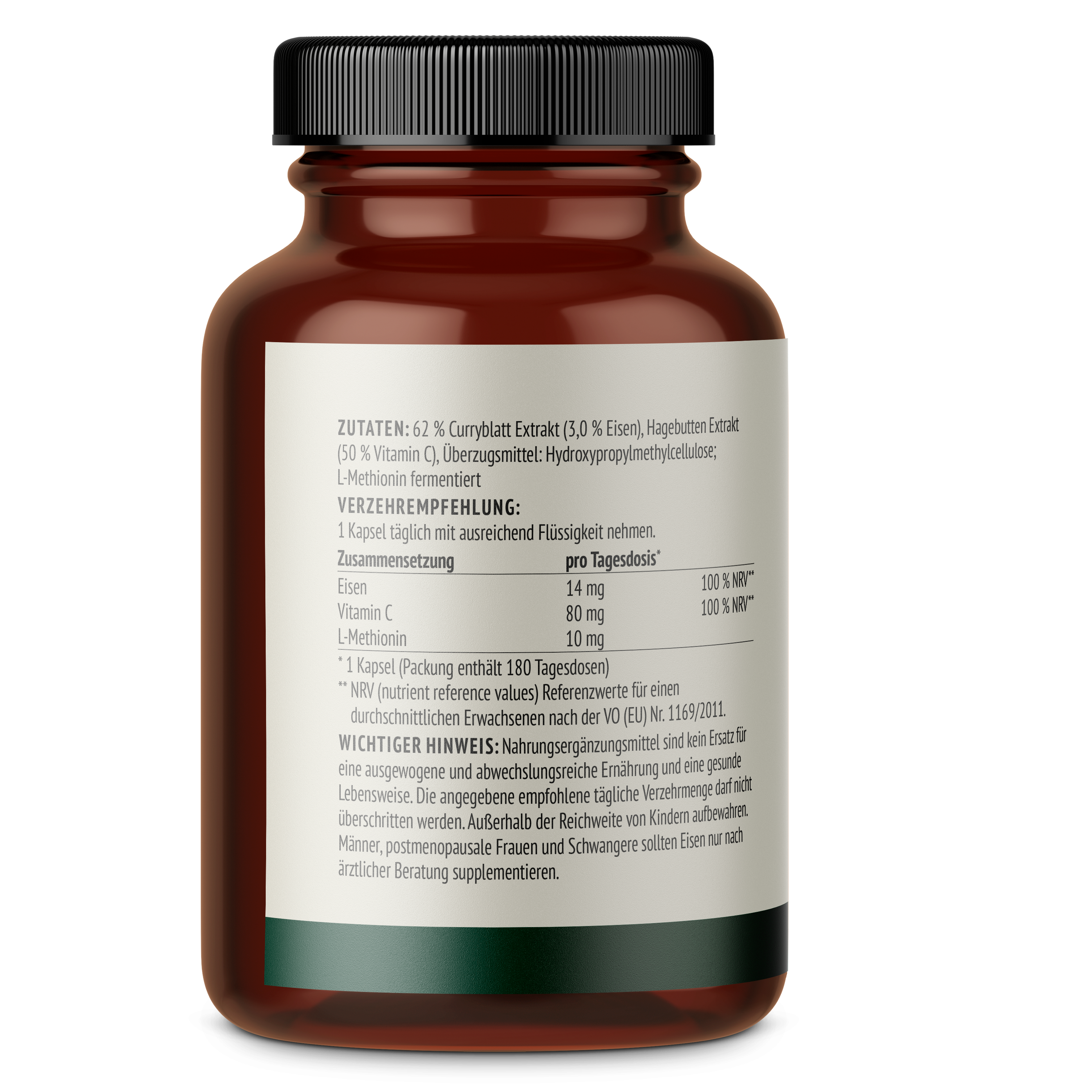 Eisen + Vitamin C (180 Kapseln)