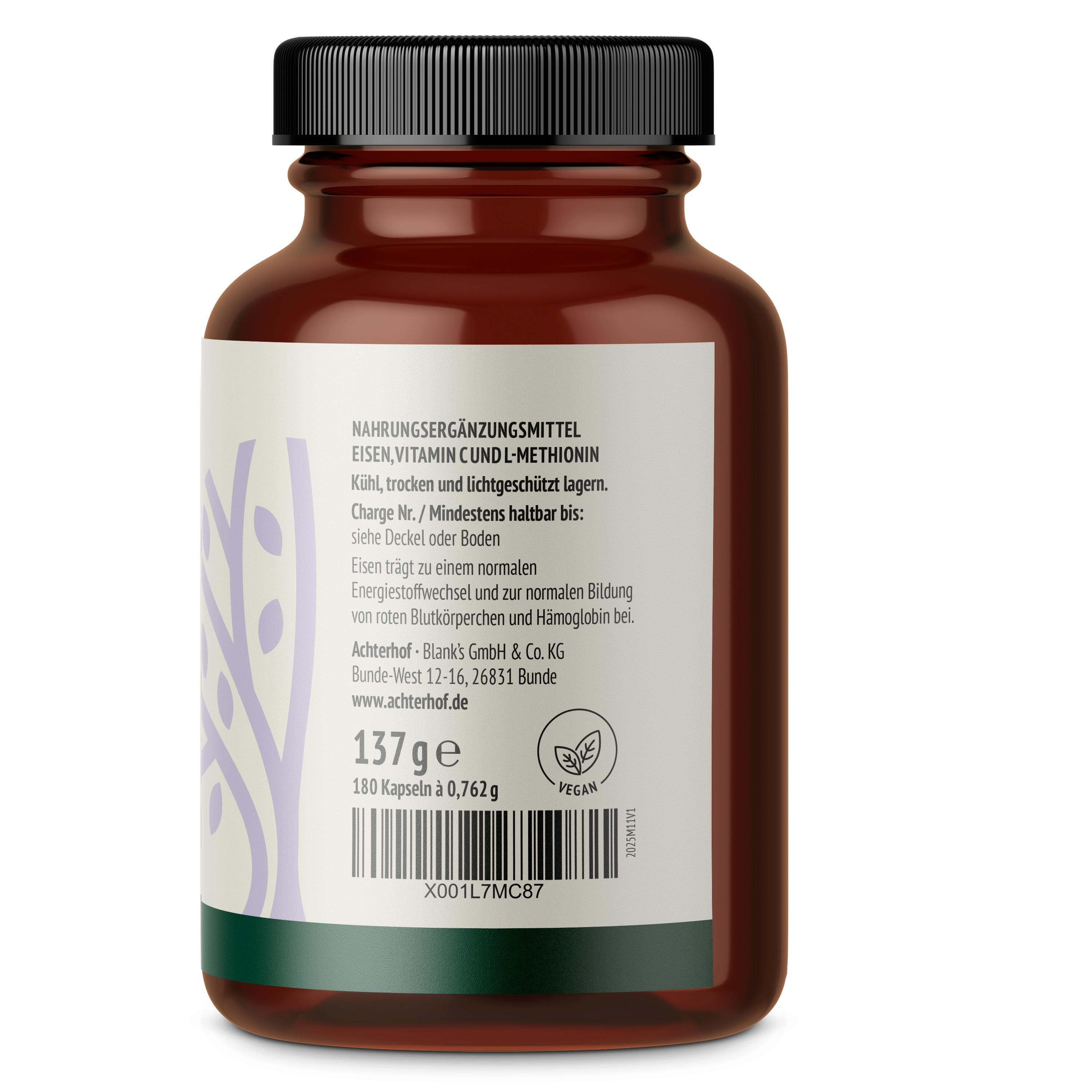 Eisen + Vitamin C (180 Kapseln)