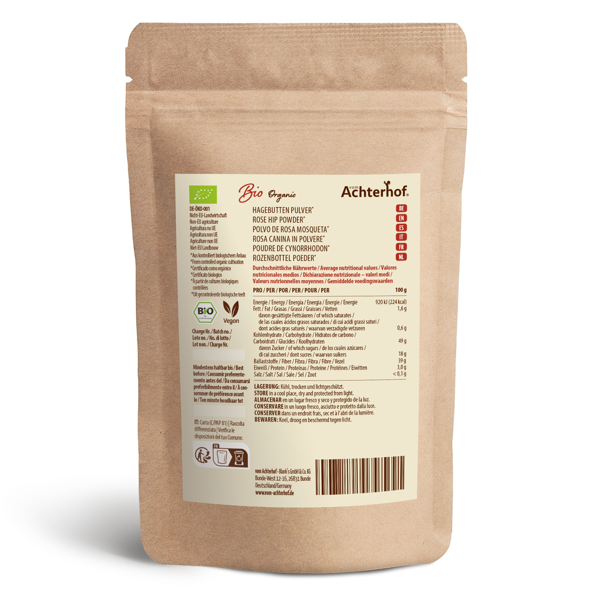Hagebuttenpulver Bio (1000g)