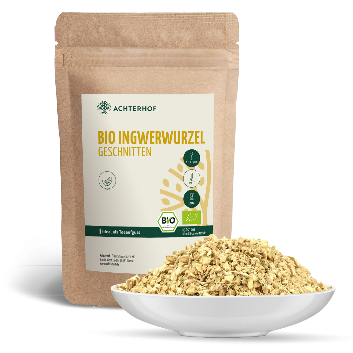 Ingwerwurzel geschnitten Bio (1000g)