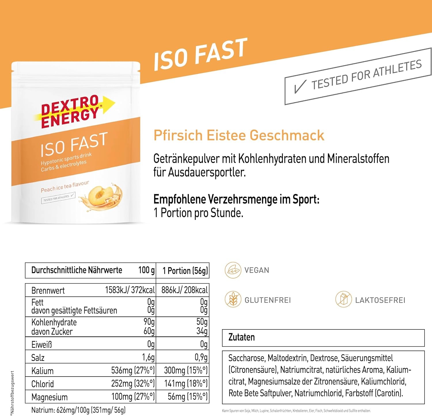 IsoFast Drink (1120g) Eistee Pfirsich