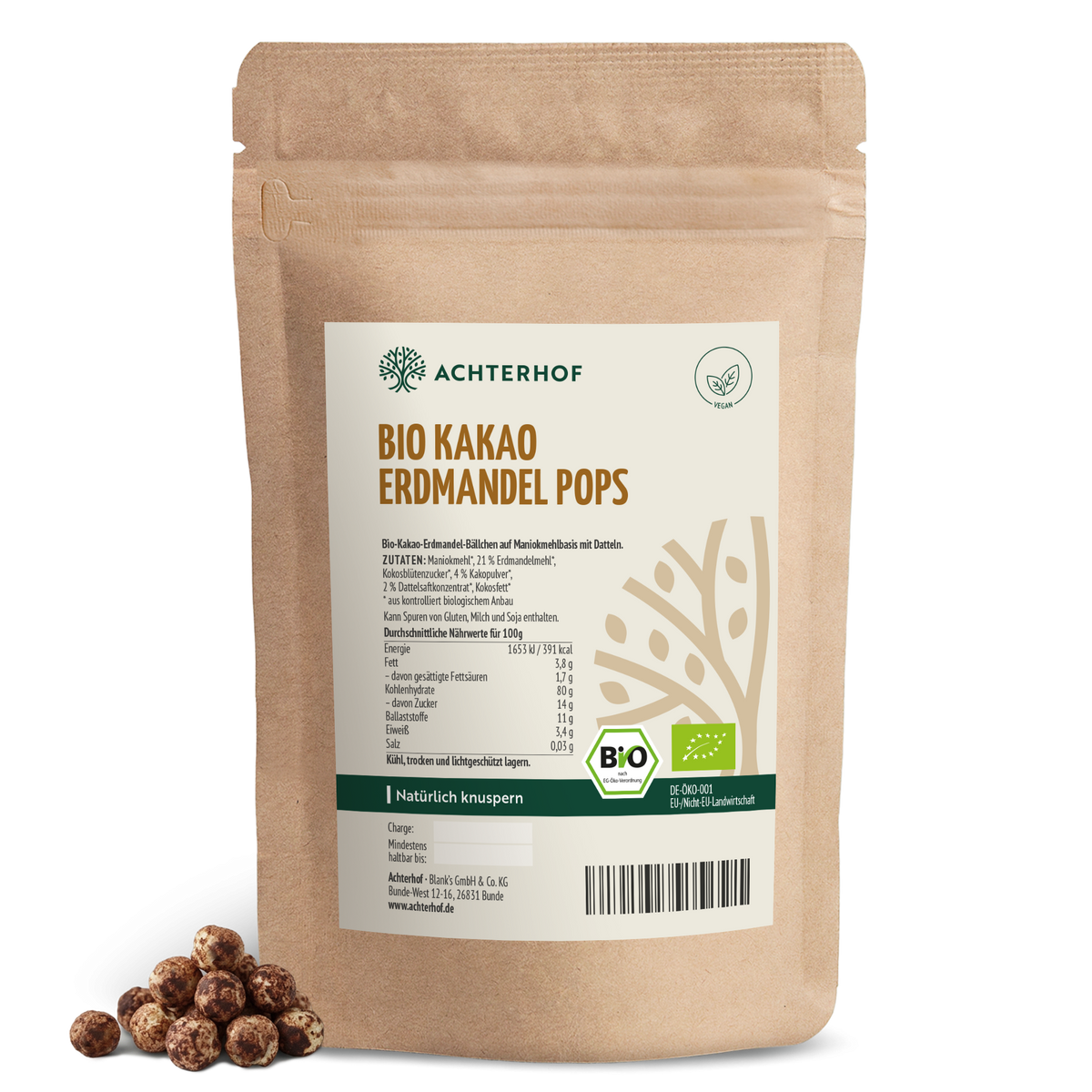 Bio Kakao Erdmandel Pops (100g)