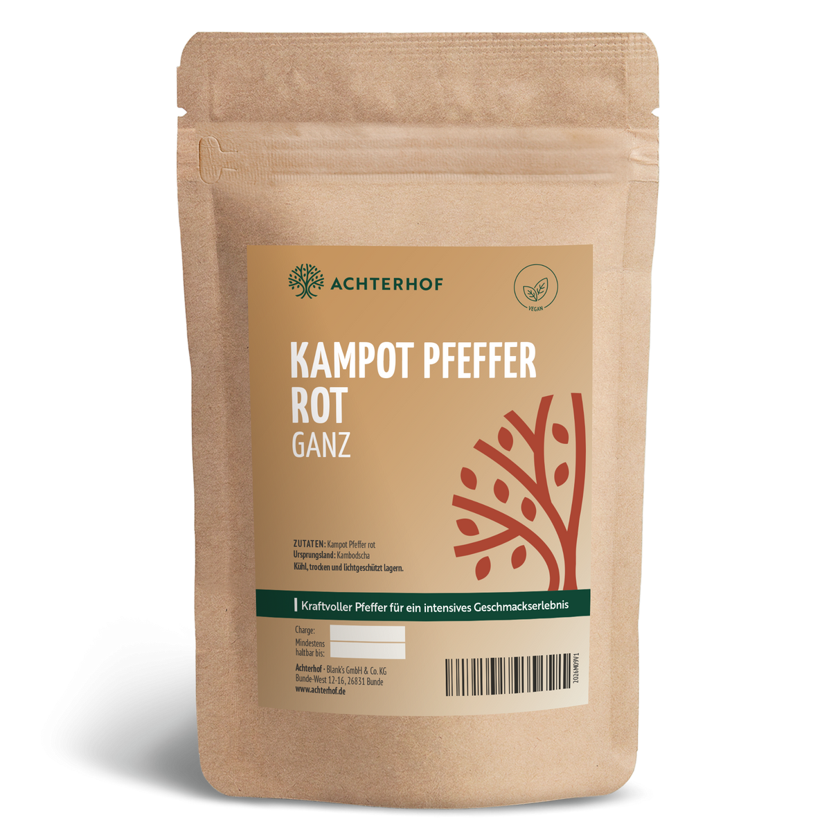 Kampot Pfeffer rot ganz (50g)