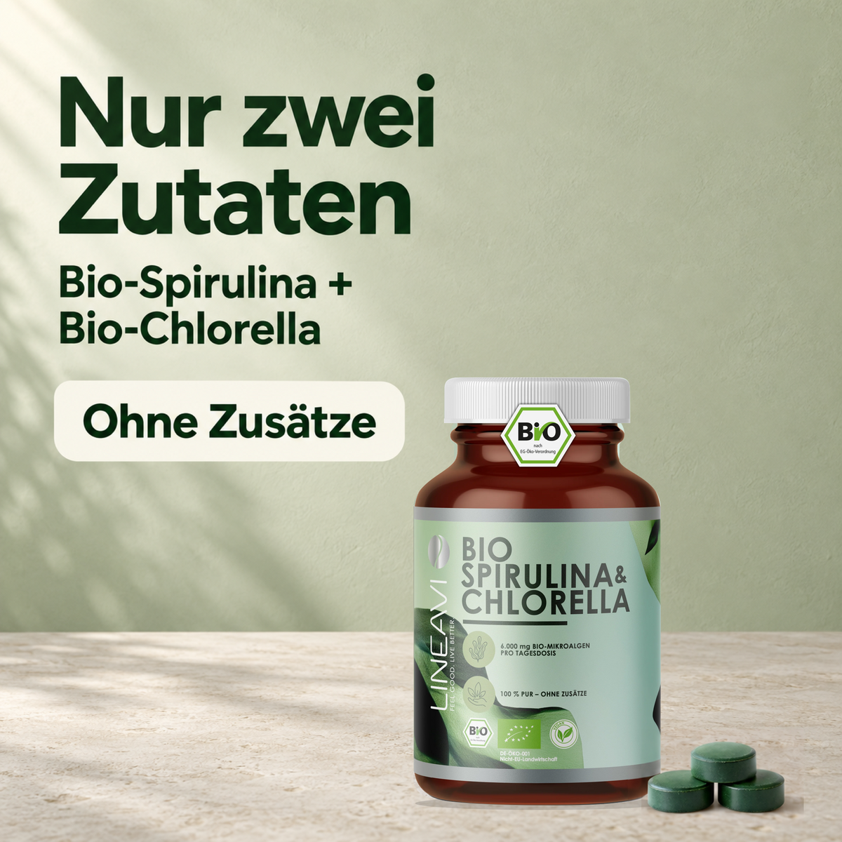 Bio Spirulina & Chlorella (400 Tabletten)
