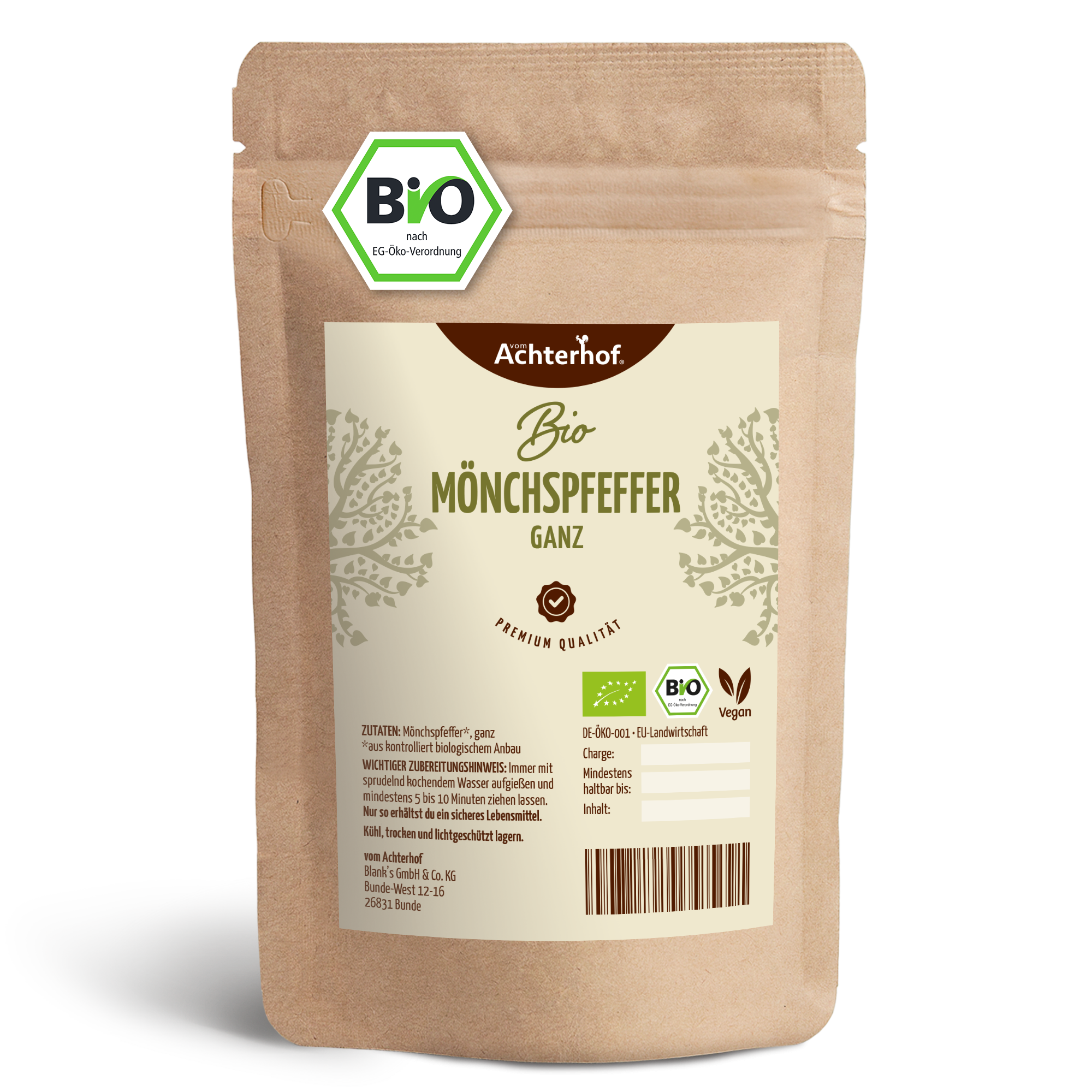 Mönchspfeffer ganz Bio (250g)
