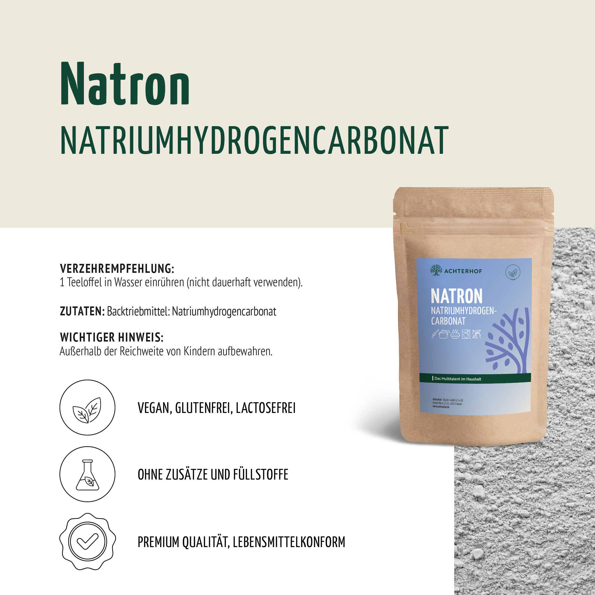 Natron Natriumhydrogencarbonat (500g)