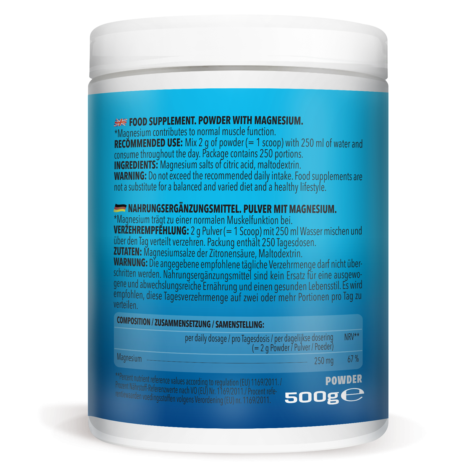 Magnesium Citrate Powder (500g) Unflavoured