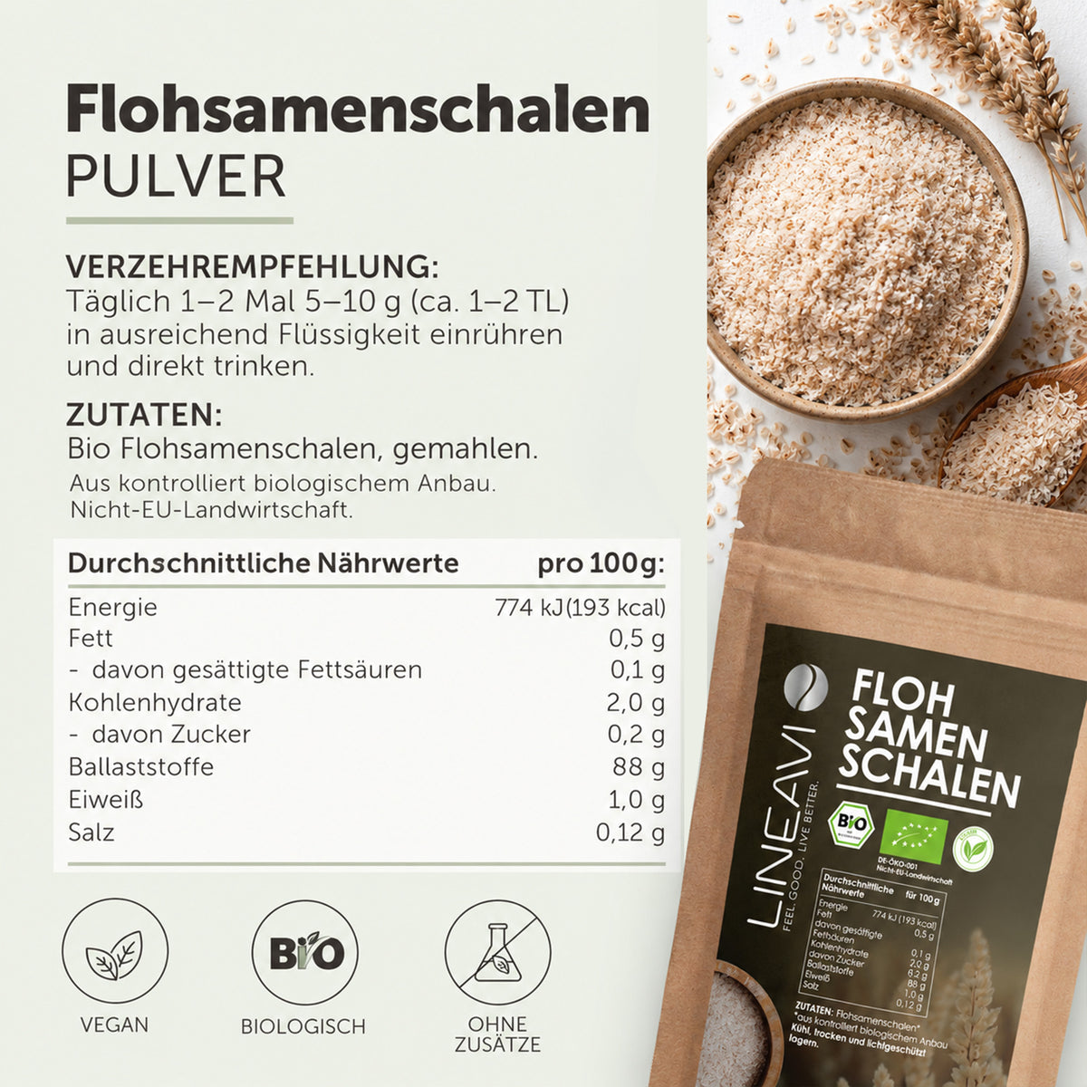 Bio Flohsamenschalen (250g)