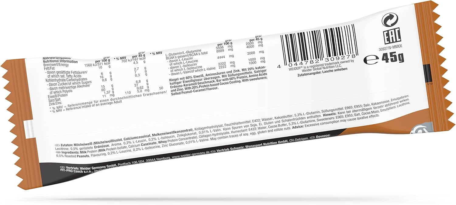 60% Protein Bar (24x45g) Salted Peanut Caramel