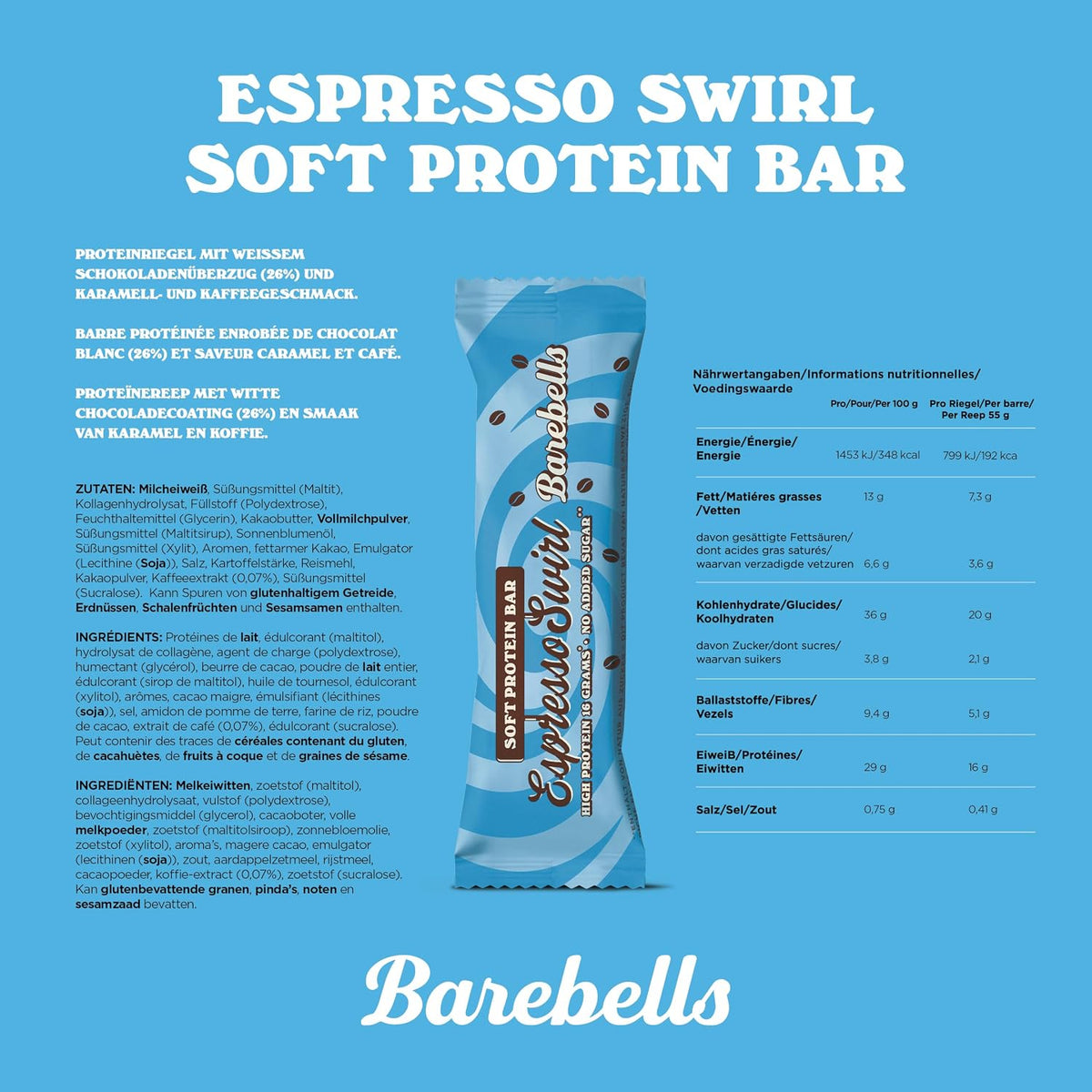 Soft Protein Bar (55g) Espresso Swirl