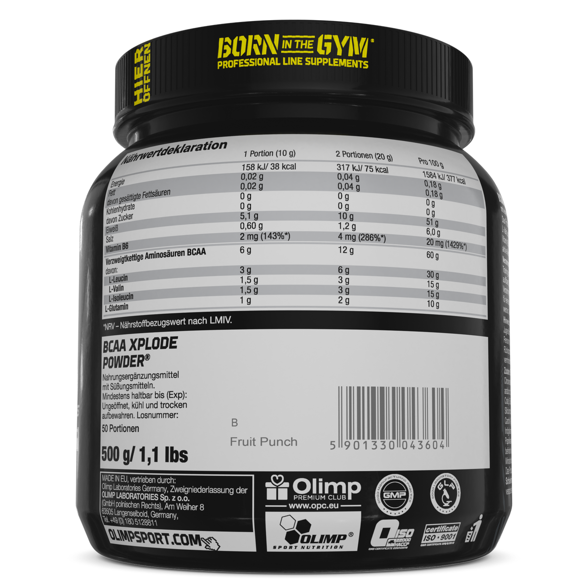 BCAA Xplode Powder (500g) Fruit Punch
