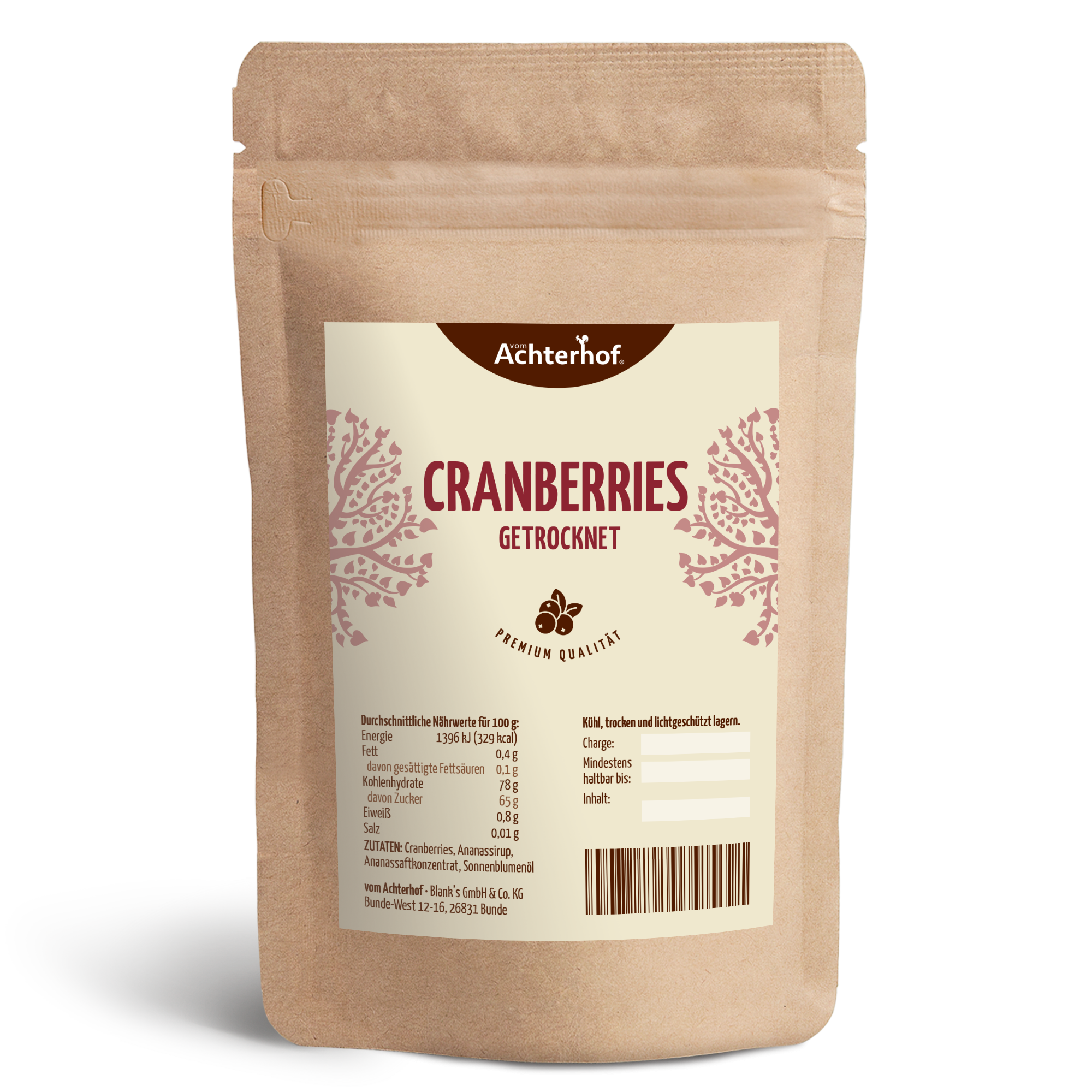 Cranberries getrocknet & gesüßt (1000g)