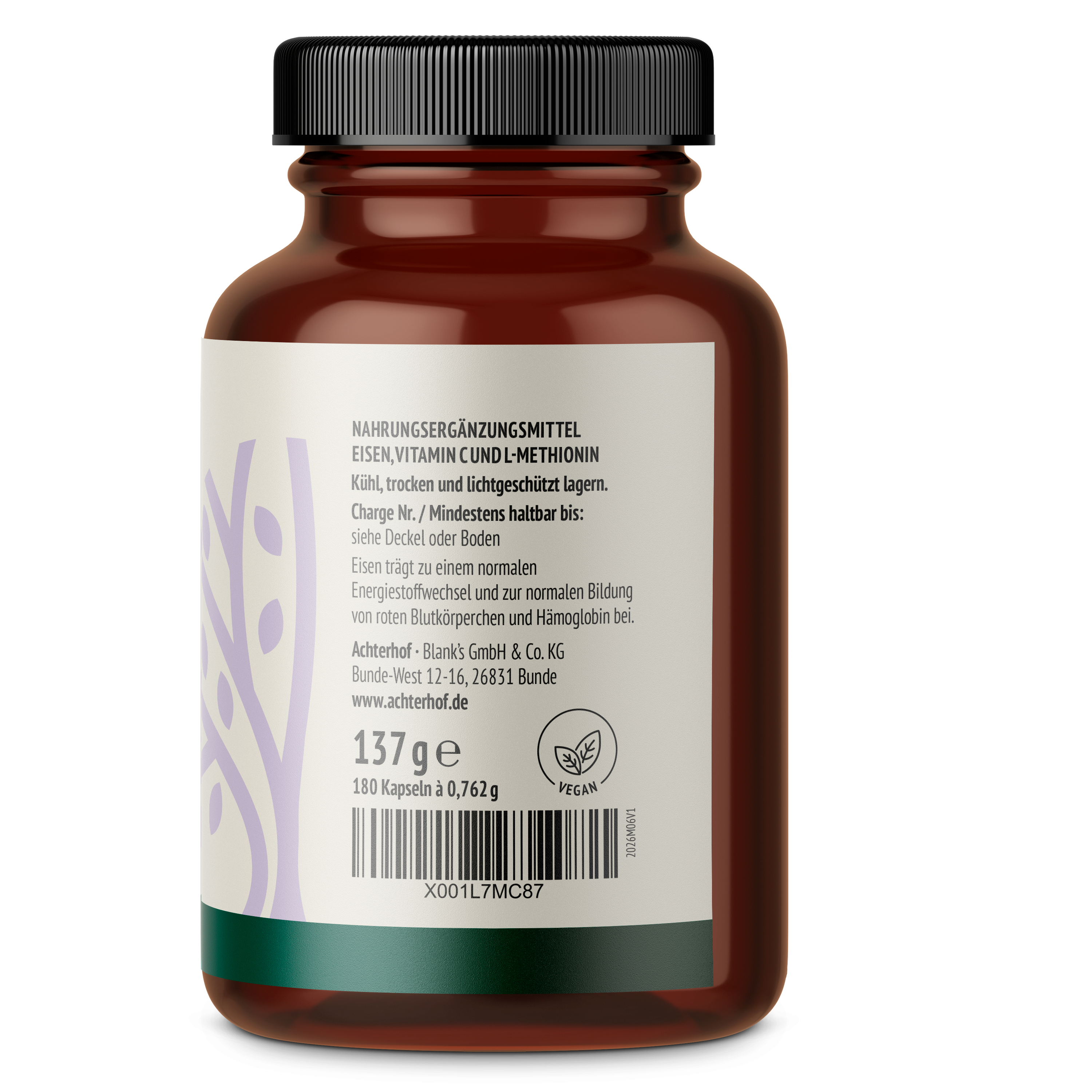 Eisen + Vitamin C (180 Kapseln)