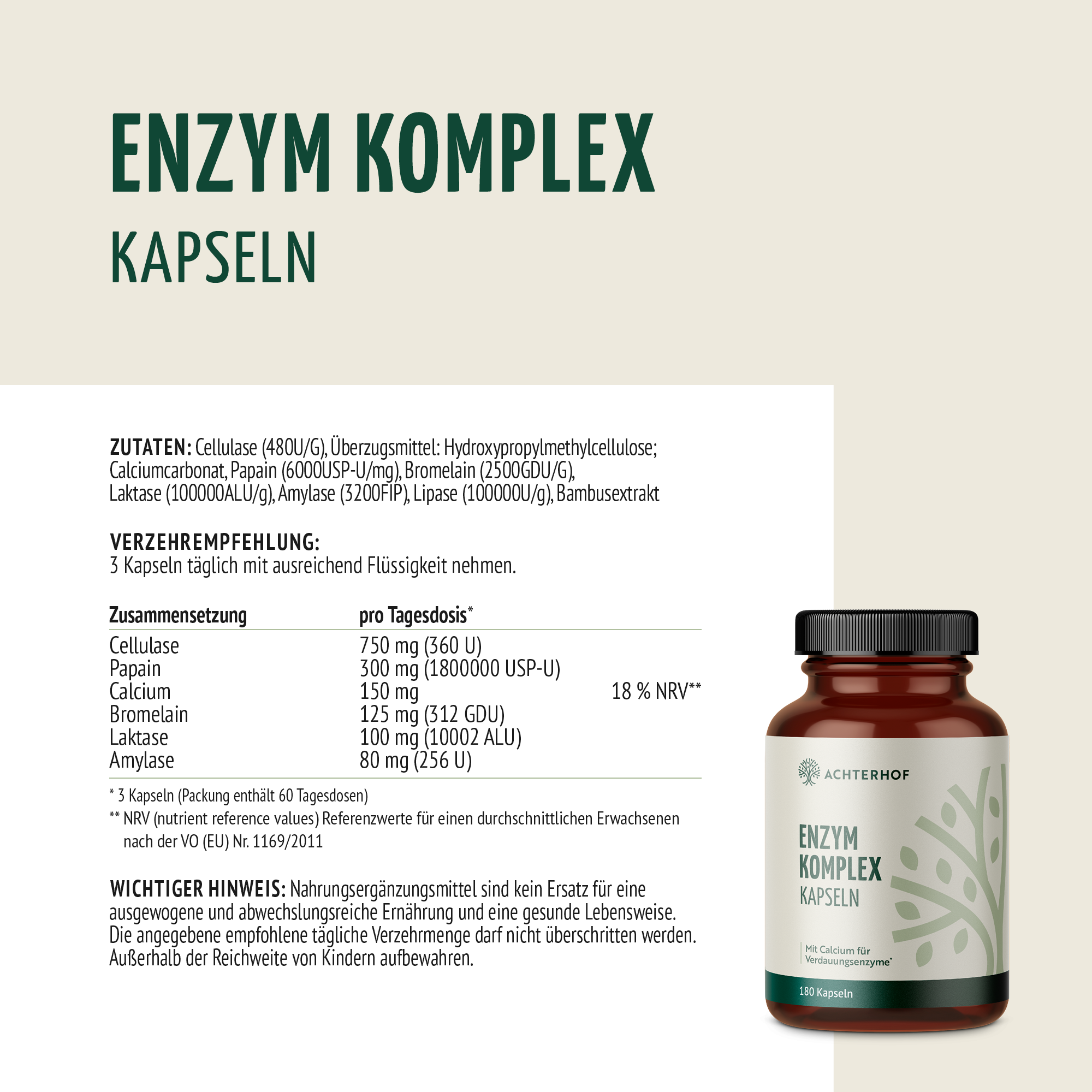 Enzym Komplex (180 Kapseln)