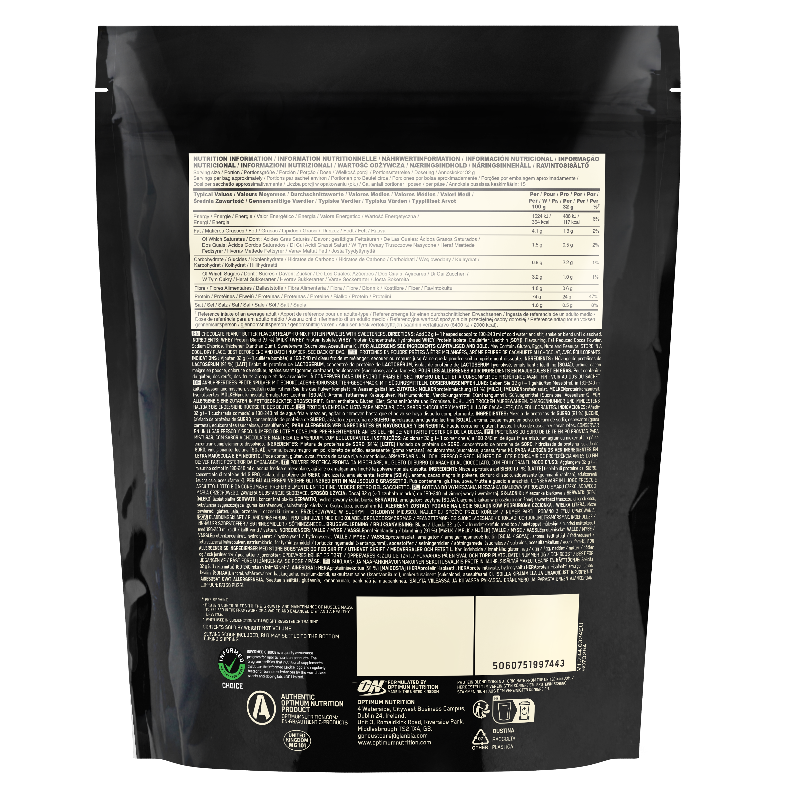 100% Whey Gold Standard (450g) Chocolate Peanut Butter