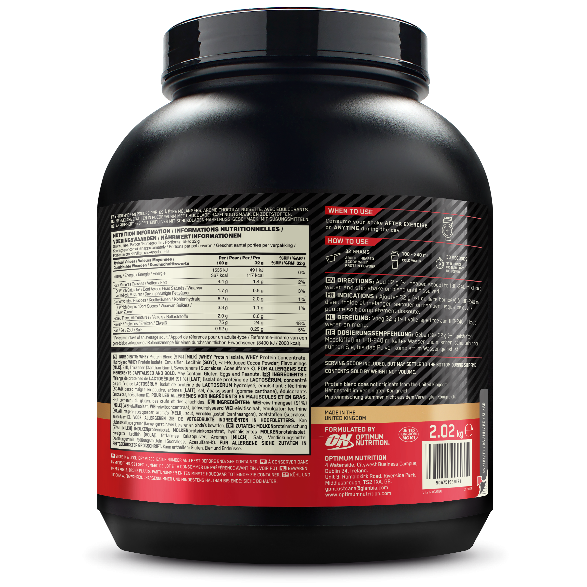 100% Whey Gold Standard (2040g) Chocolate Hazelnut
