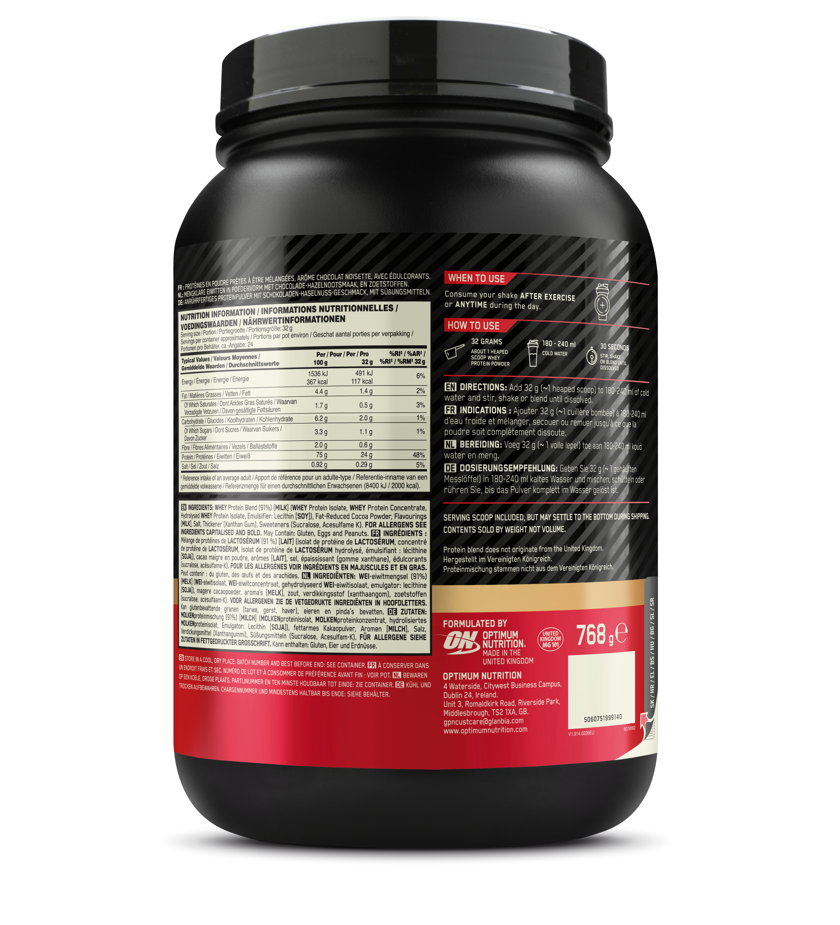 100% Whey Gold Standard (780g) Chocolate Hazelnut