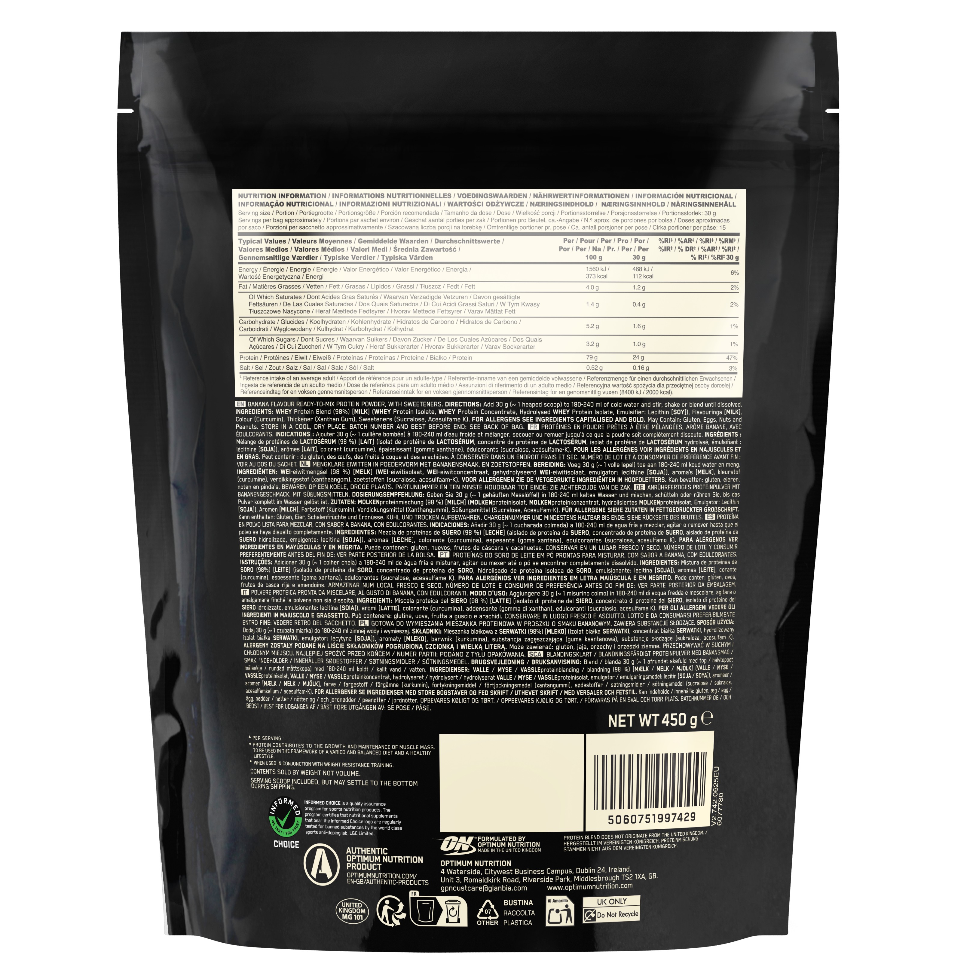 100% Whey Gold Standard (450g) Banana