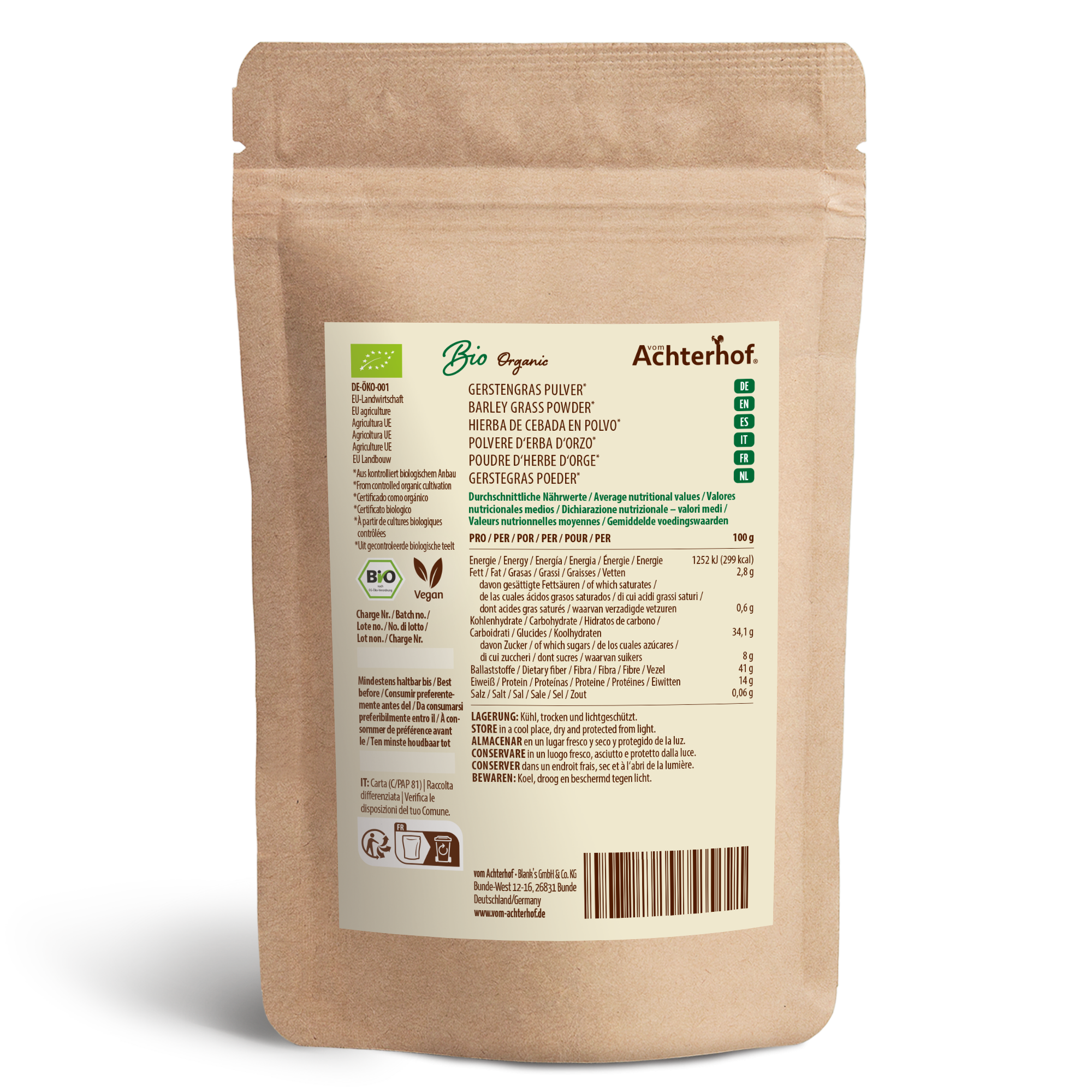Gerstengras Pulver Bio (500g)