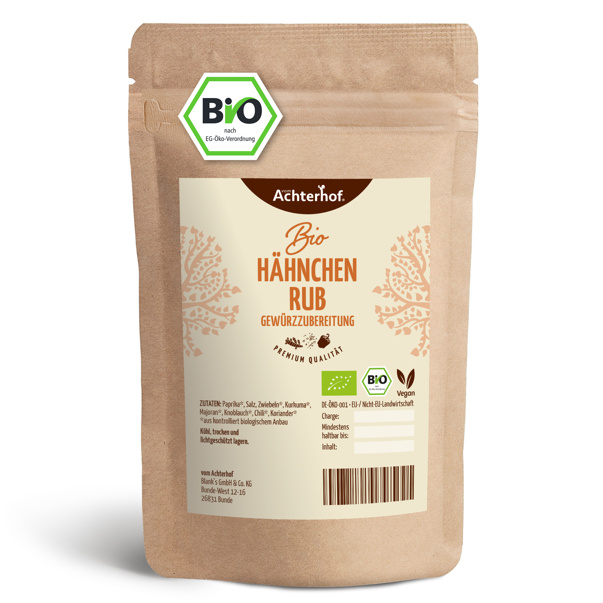 Hähnchen Rub Gewürzzubereitung Bio (100g)