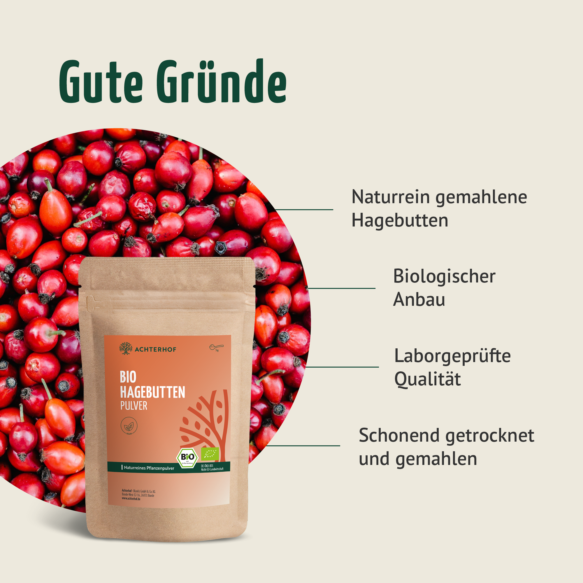 Hagebuttenpulver Bio (500g)