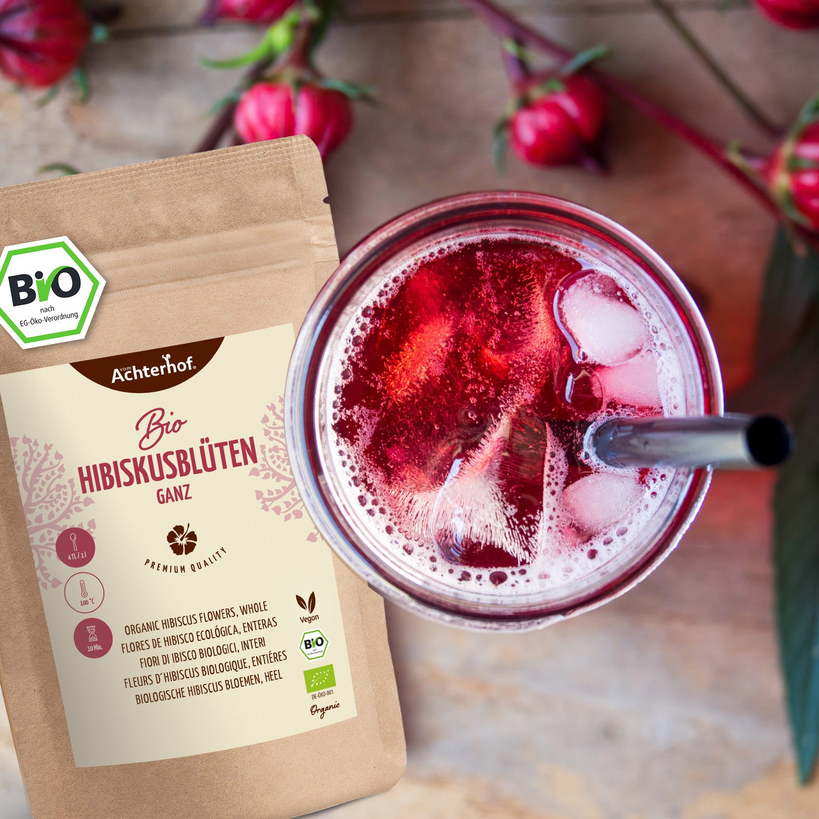 Bio Hibiskusblüten ganz (500g)