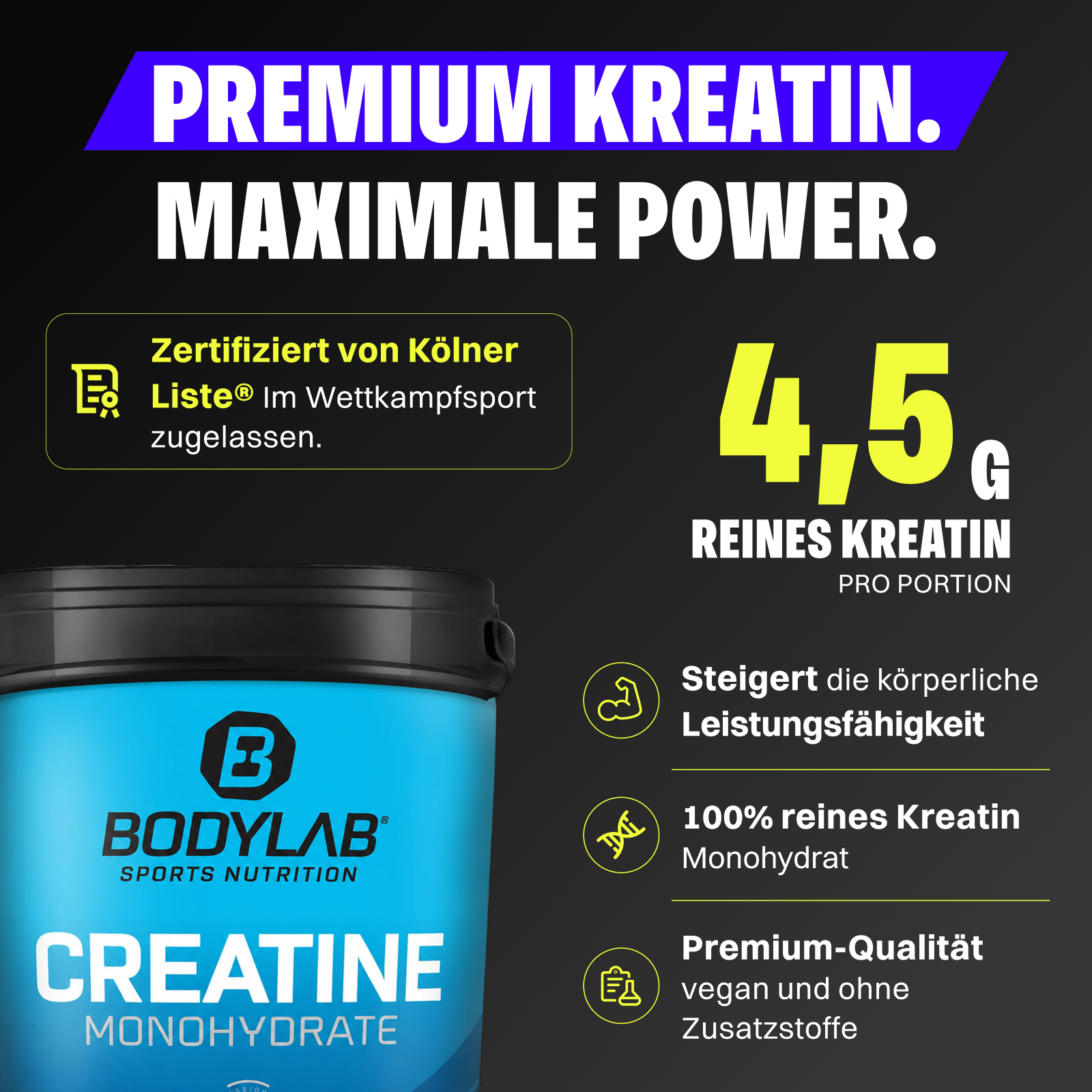 4 x Creatine Powder (500g)