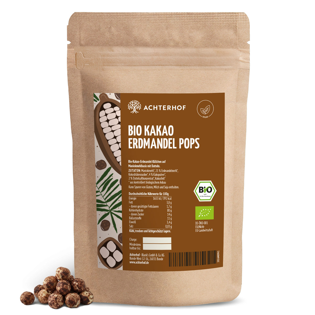 Bio Kakao Erdmandel Pops (250g)