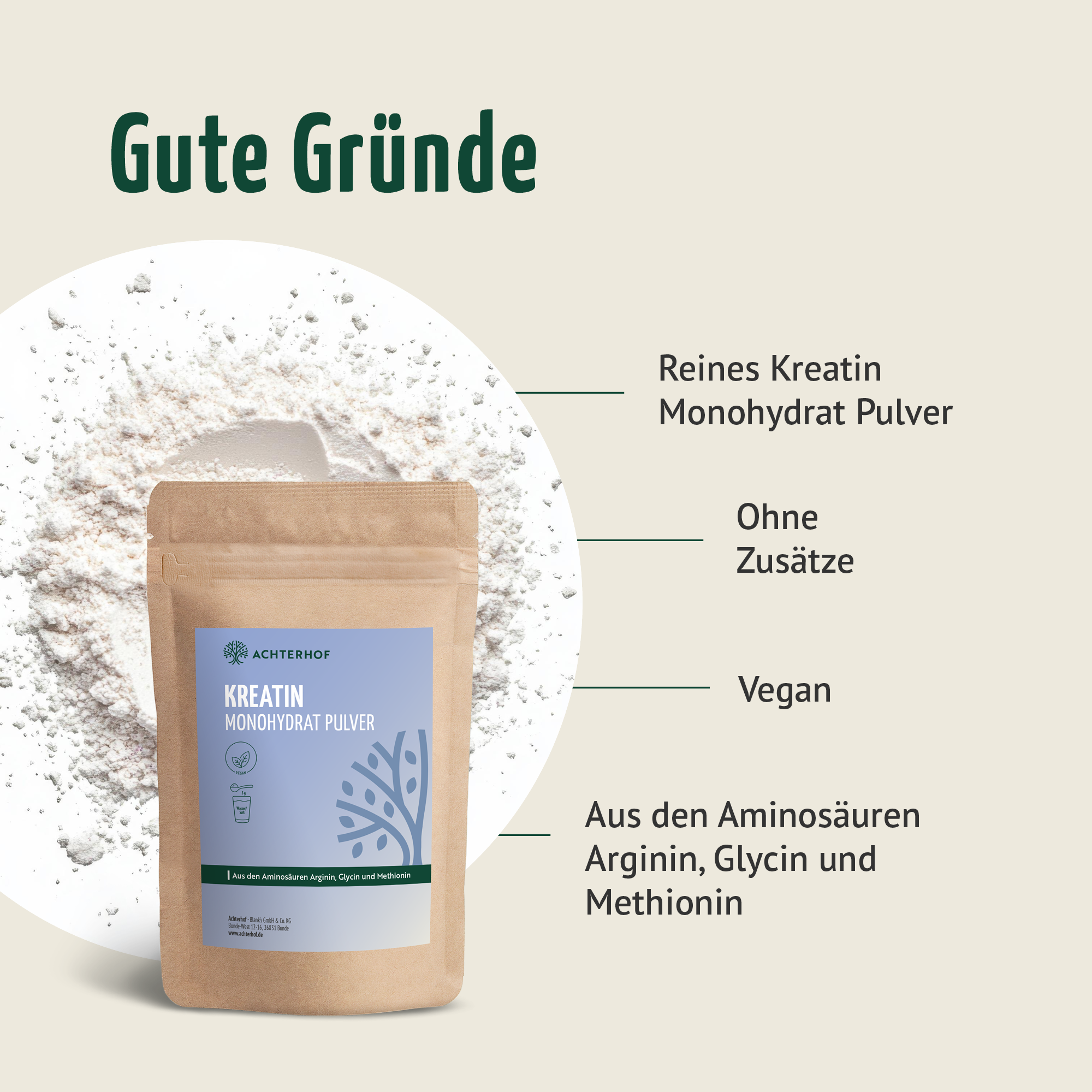 Kreatin Monohydrat Pulver (500g)