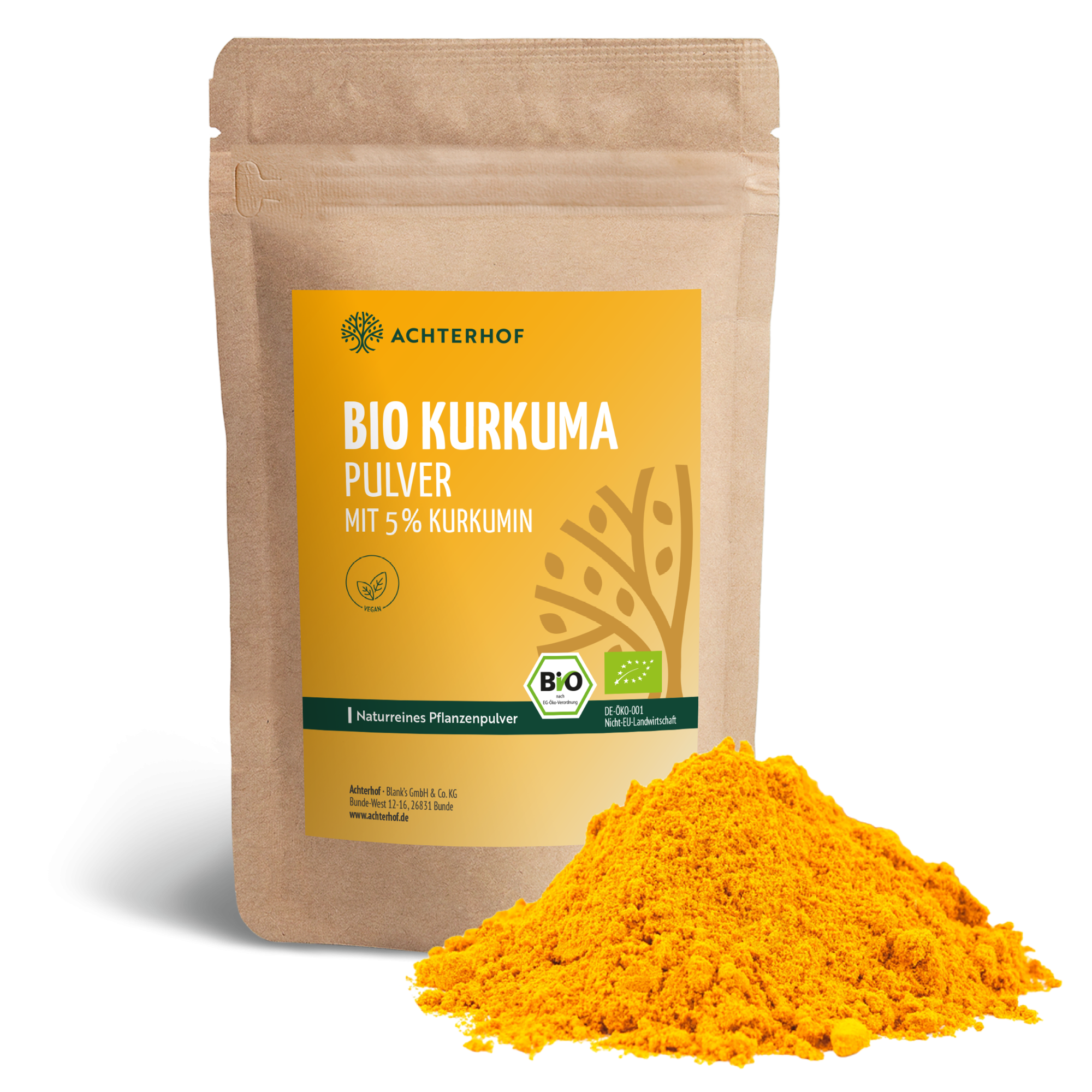 Bio Kurkuma Pulver 5% Curcumin (500g)