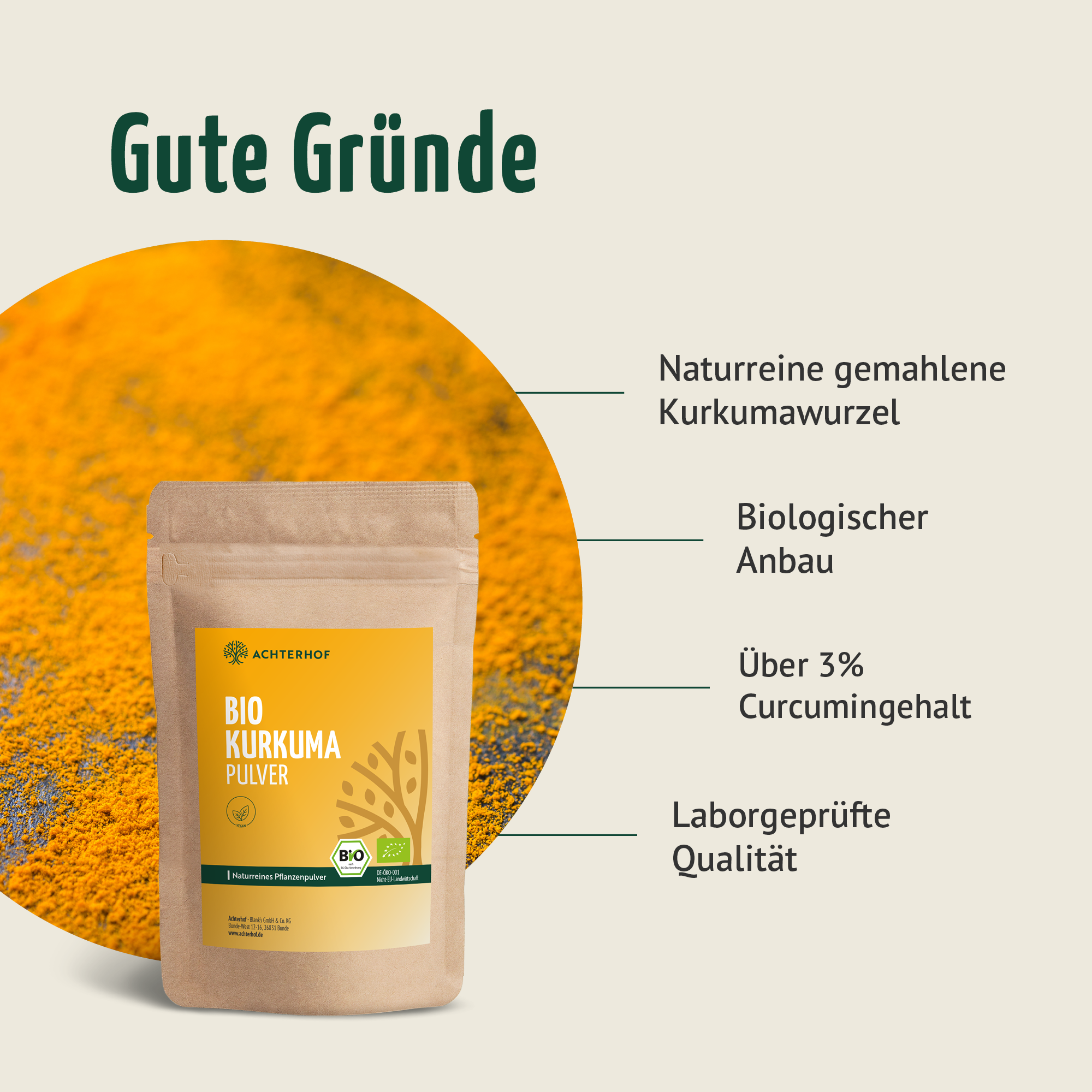 Bio Kurkuma Pulver (500g)