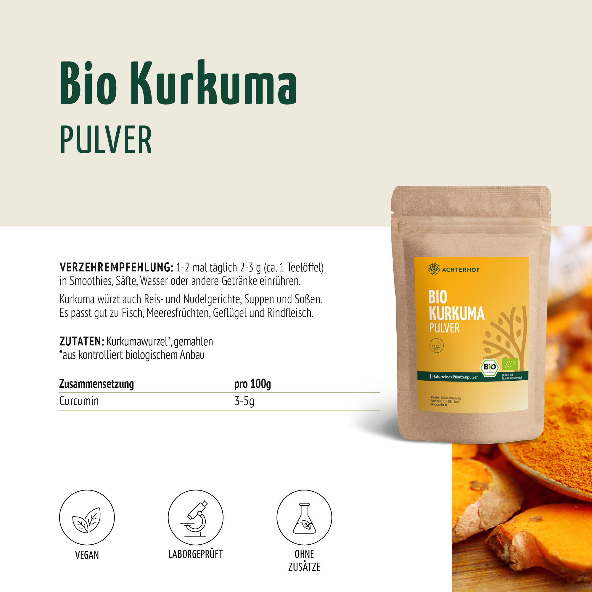 Bio Kurkuma Pulver (500g)