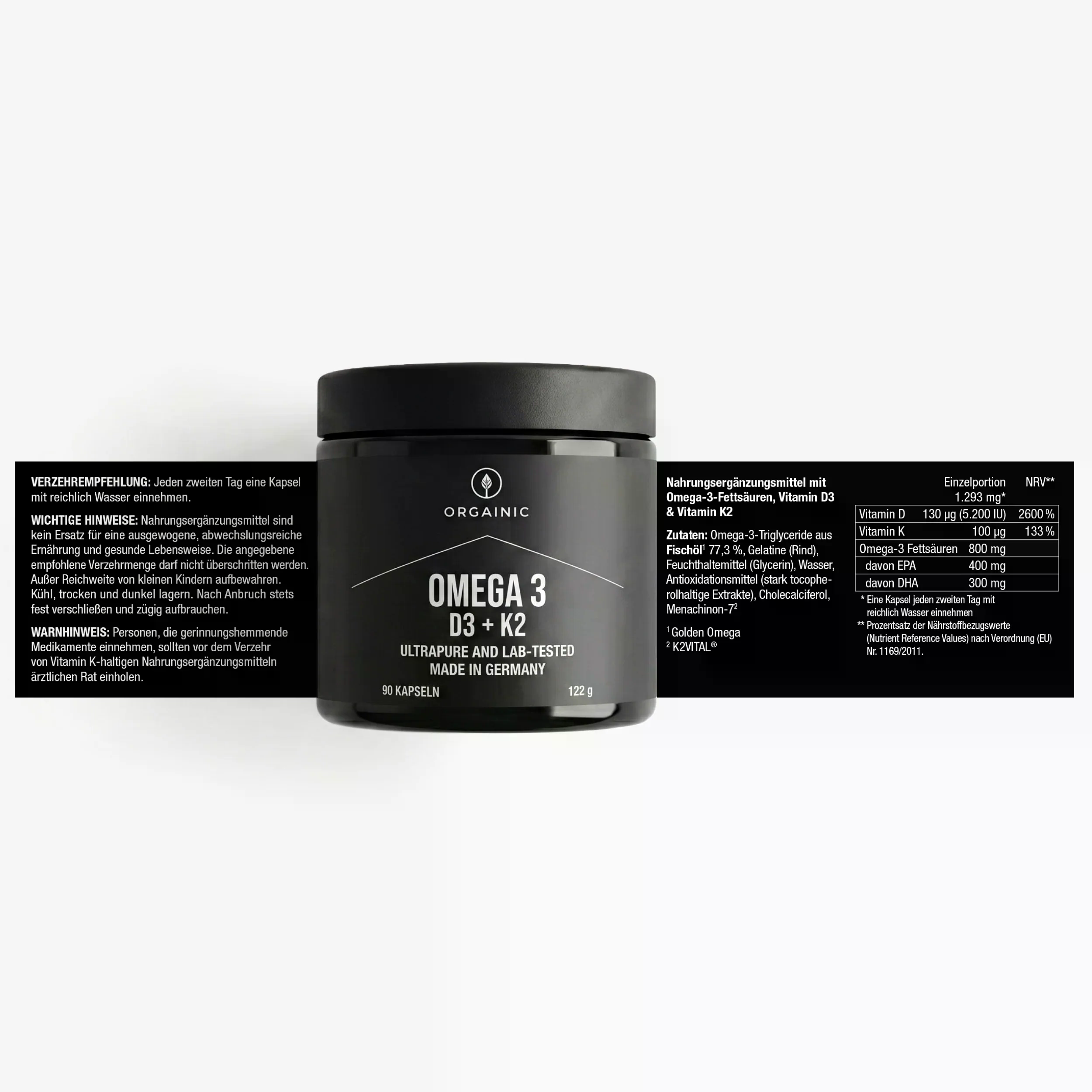 Omega 3 D3 + K2 (90 Kapseln)