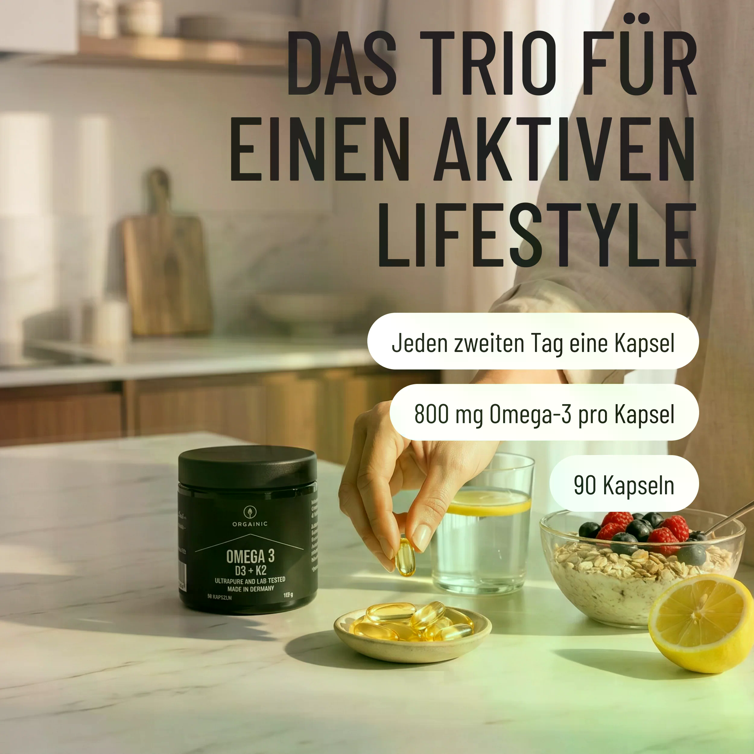 Omega 3 D3 + K2 (90 Kapseln)